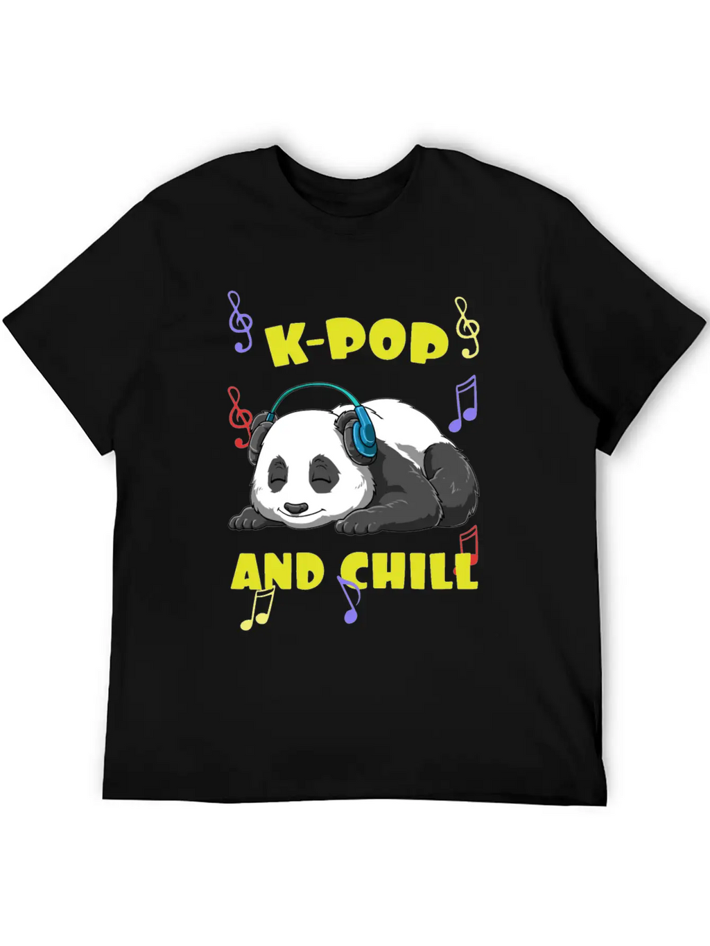 Music K-Pop Panda Unisex Casual T-Shirt – Clean Design For Daily Comfort