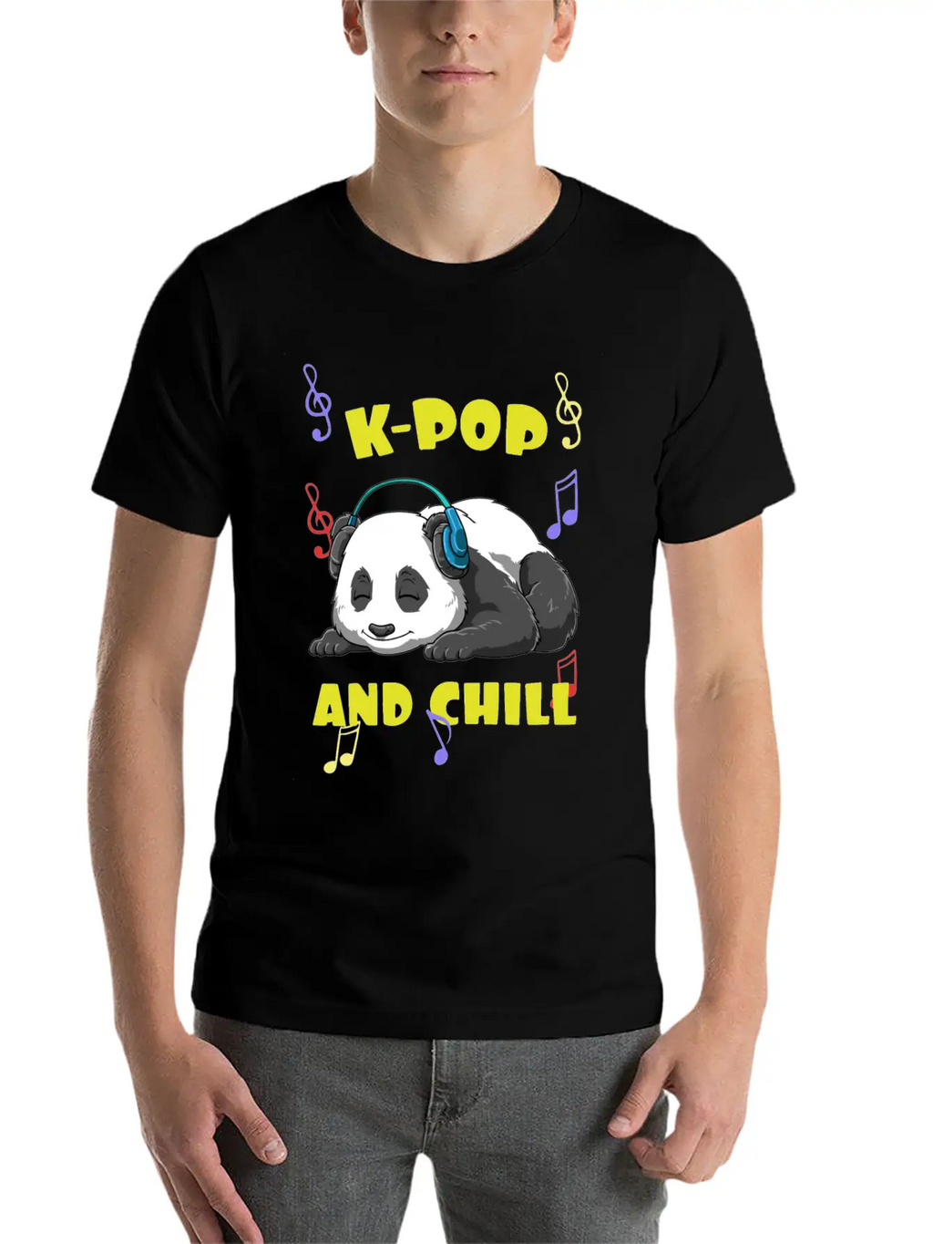 Music K-Pop Panda Unisex Casual T-Shirt – Clean Design For Daily Comfort
