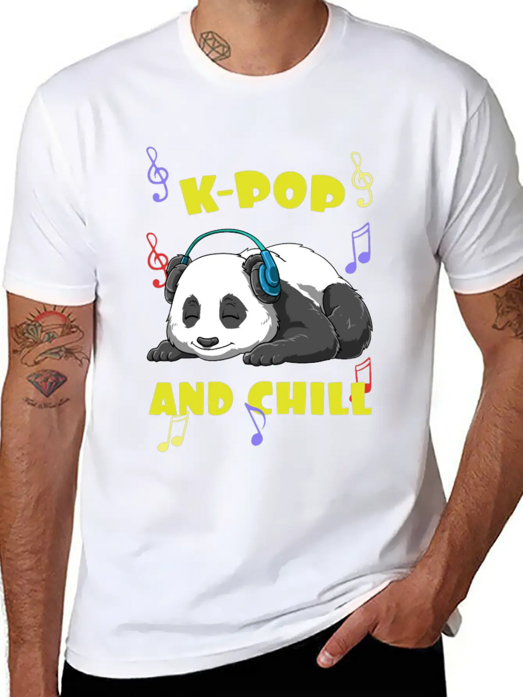 Music K-Pop Panda Unisex Casual T-Shirt – Clean Design For Daily Comfort