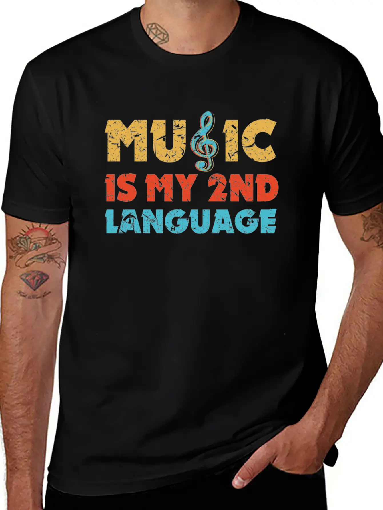 Music Language Unisex Short Sleeve Soft Cotton T-Shirt – Casual Everyday Wear