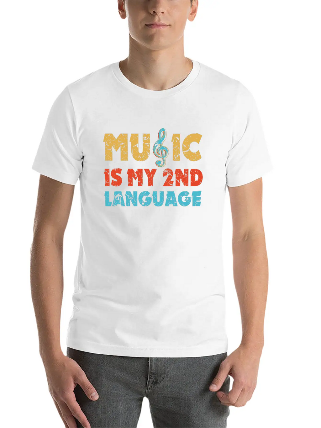 Music Language Unisex Short Sleeve Soft Cotton T-Shirt – Casual Everyday Wear