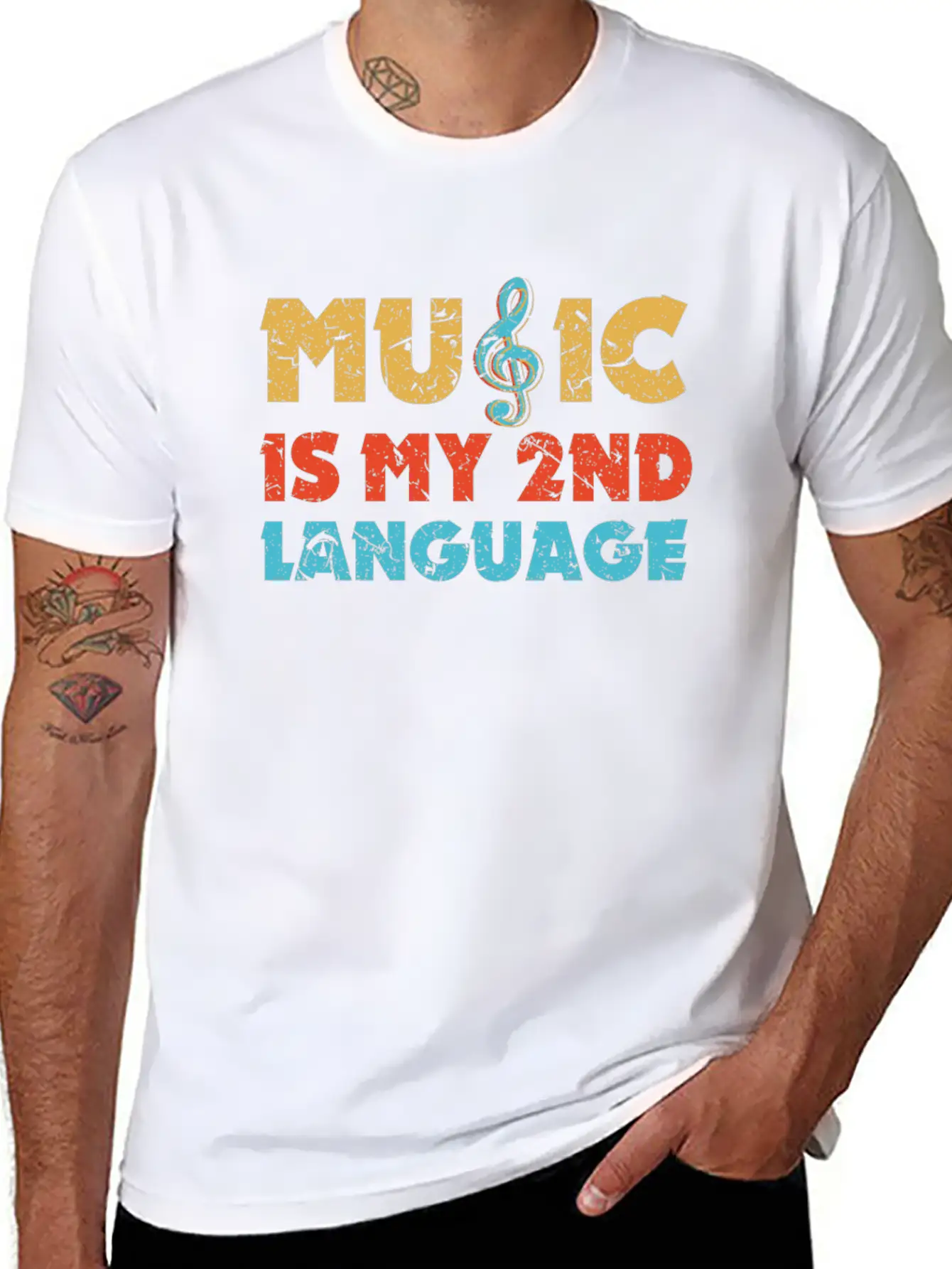 Music Language Unisex Short Sleeve Soft Cotton T-Shirt – Casual Everyday Wear