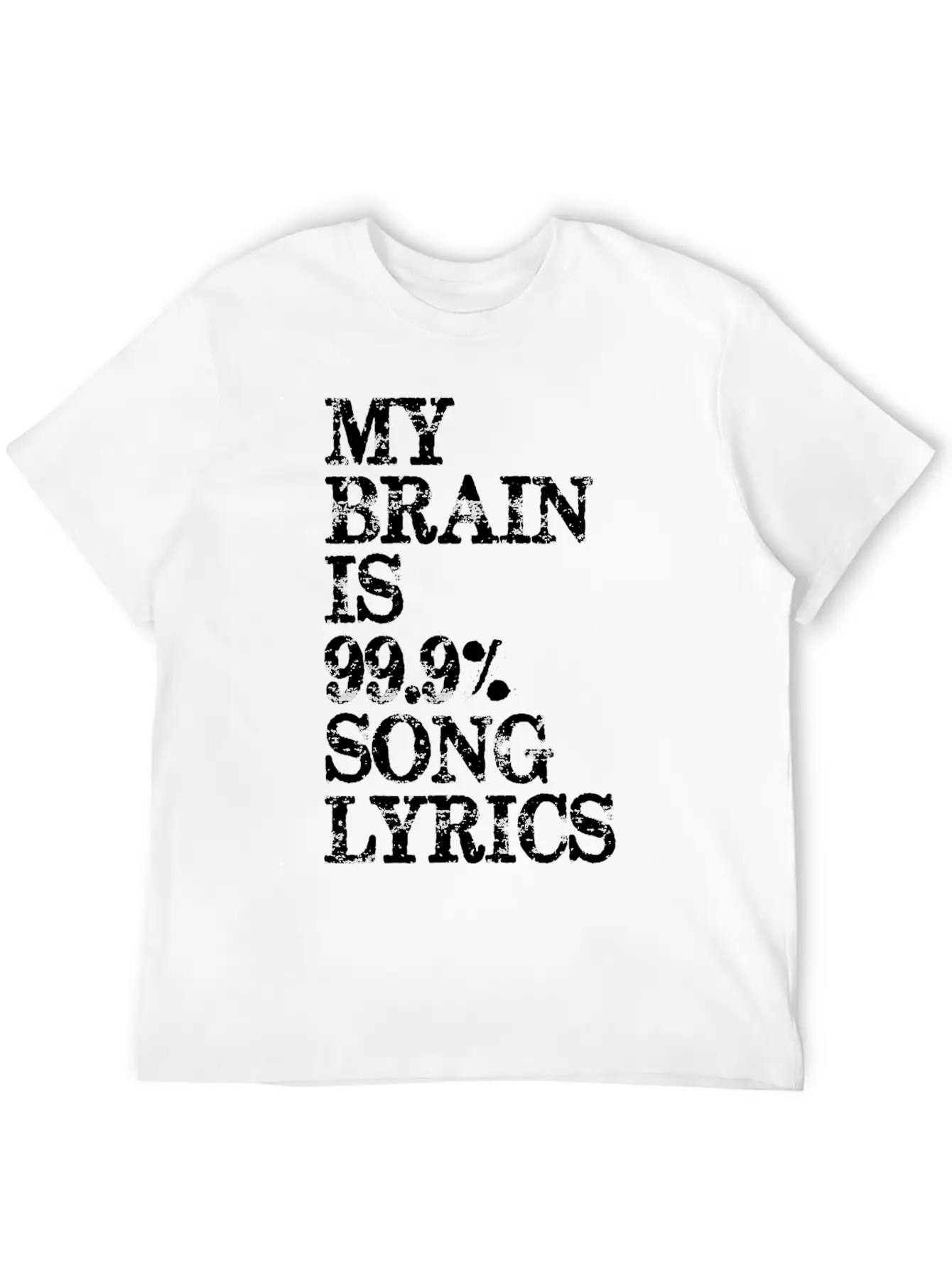 Music Lover Gifts My Brain Is 99 Song Lyrics Funny Unisex Casual T-Shirt – Clean Design For Daily Comfort
