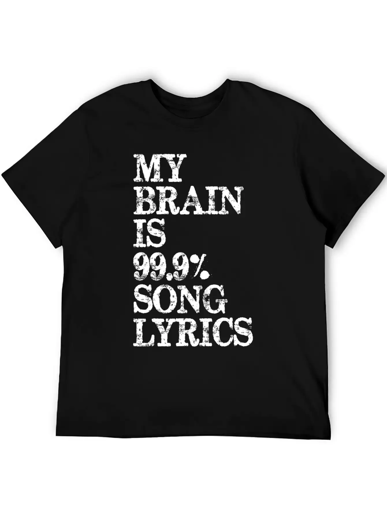 Music Lover Gifts My Brain Is 99 Song Lyrics Funny Unisex Casual T-Shirt – Clean Design For Daily Comfort