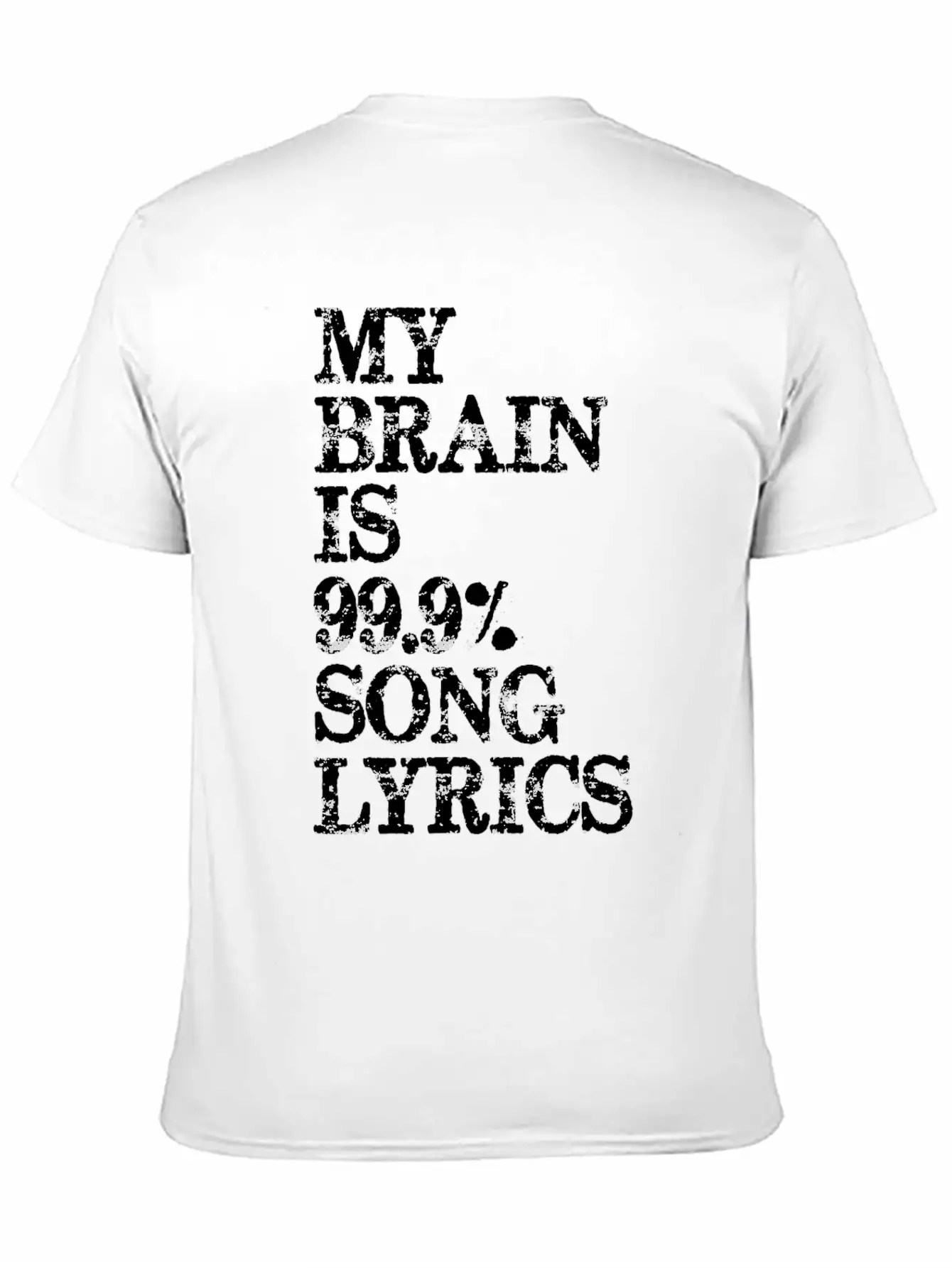 Music Lover Gifts My Brain Is 99 Song Lyrics Funny Unisex Casual T-Shirt – Clean Design For Daily Comfort
