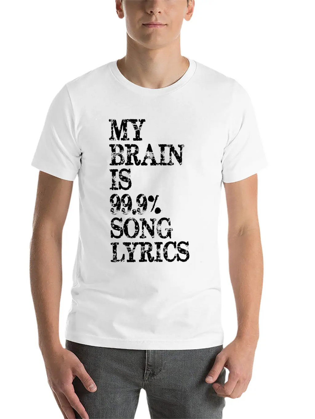 Music Lover Gifts My Brain Is 99 Song Lyrics Funny Unisex Casual T-Shirt – Clean Design For Daily Comfort