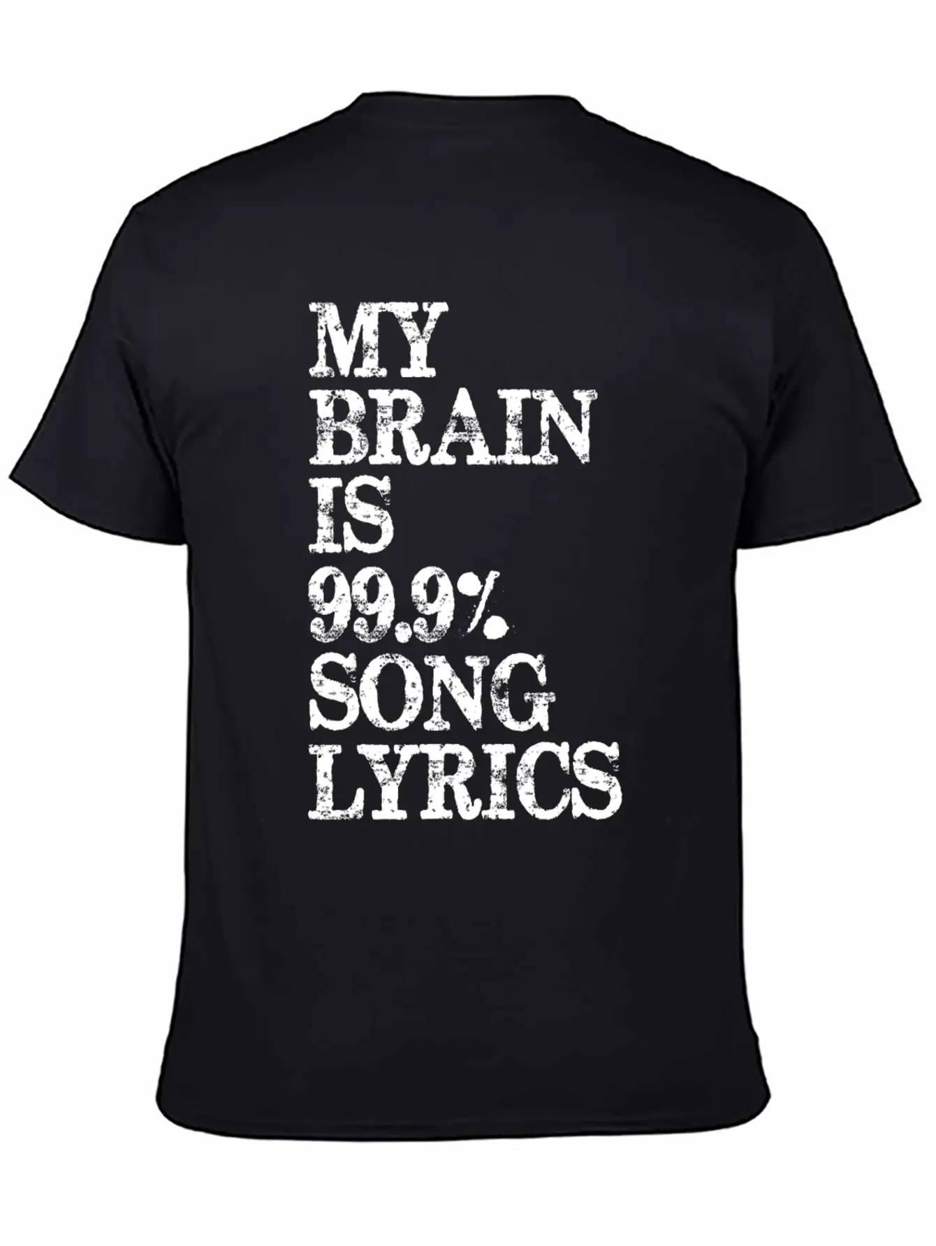 Music Lover Gifts My Brain Is 99 Song Lyrics Funny Unisex Casual T-Shirt – Clean Design For Daily Comfort
