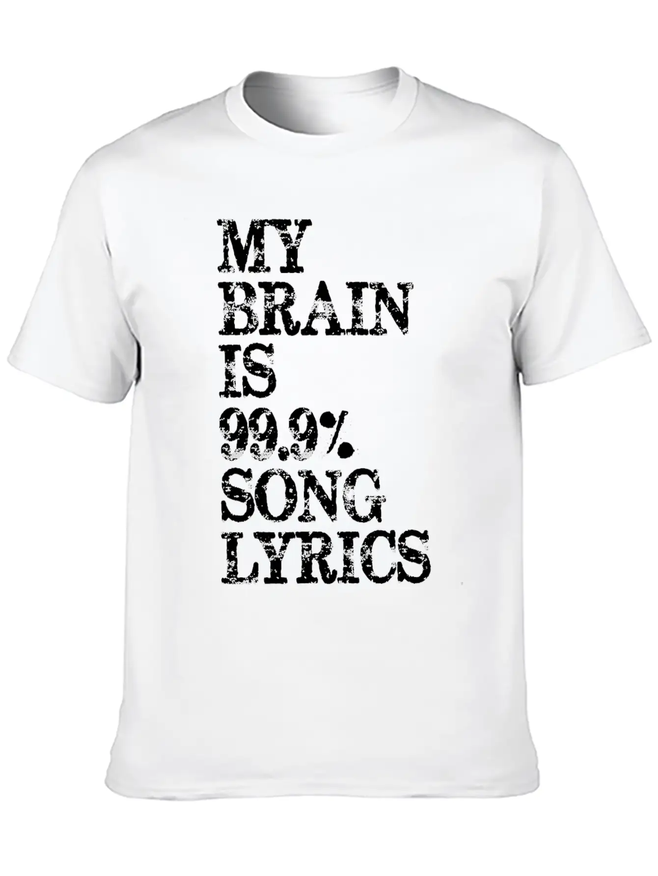 Music Lover Gifts My Brain Is 99 Song Lyrics Funny Unisex Casual T-Shirt – Clean Design For Daily Comfort