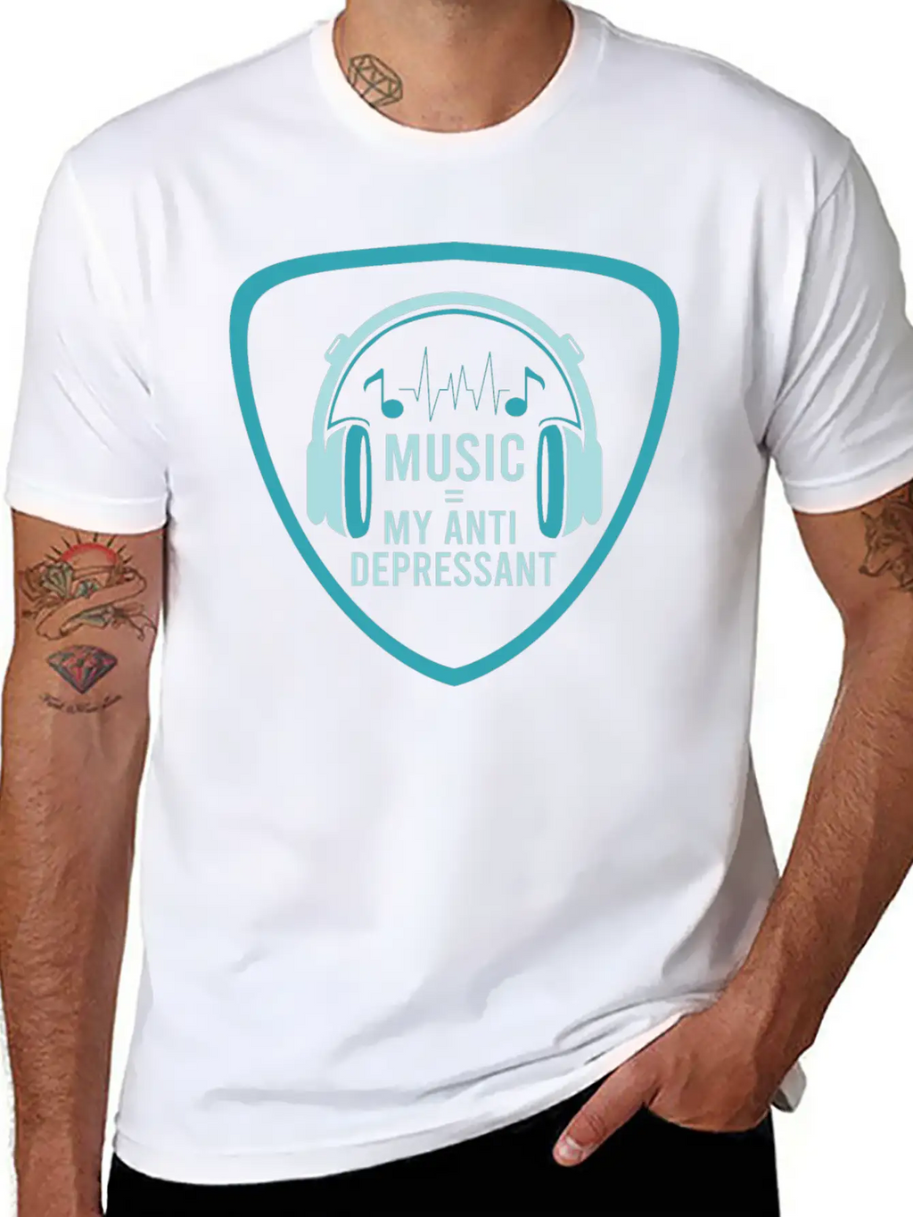 MUSIC MY ANTIDEPRESSANT Stylish Everyday T-Shirt – Unisex Basic Cotton Tee