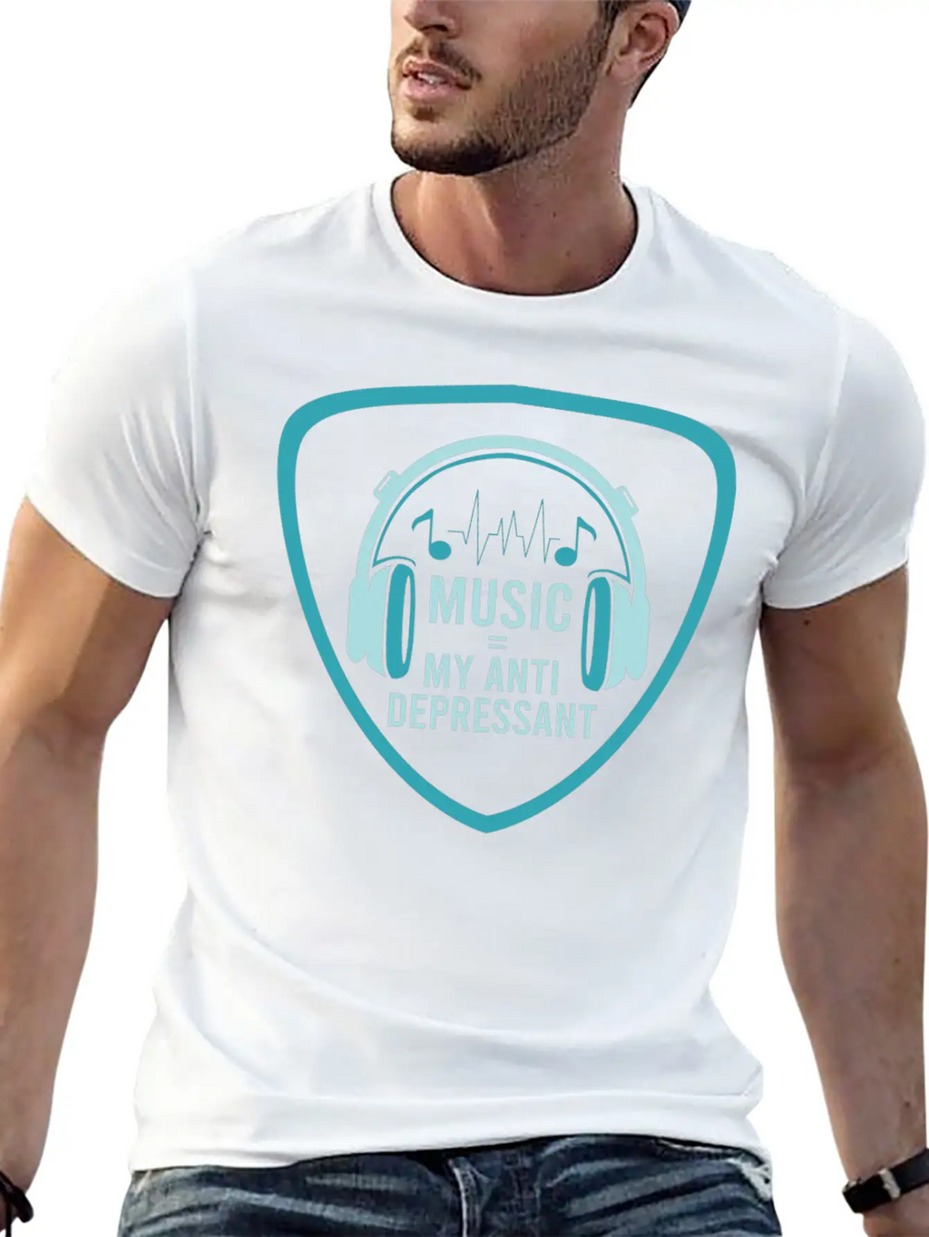 MUSIC MY ANTIDEPRESSANT Stylish Everyday T-Shirt – Unisex Basic Cotton Tee