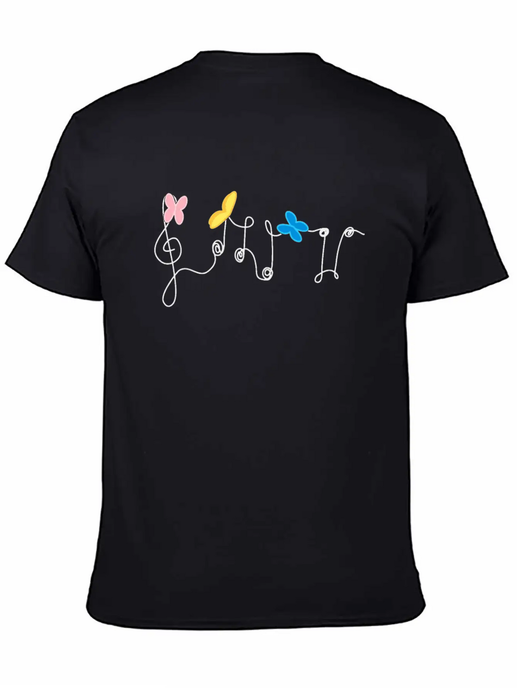 Music Notes And Butterflies Unisex Short Sleeve Soft Cotton T-Shirt – Casual Everyday Wear