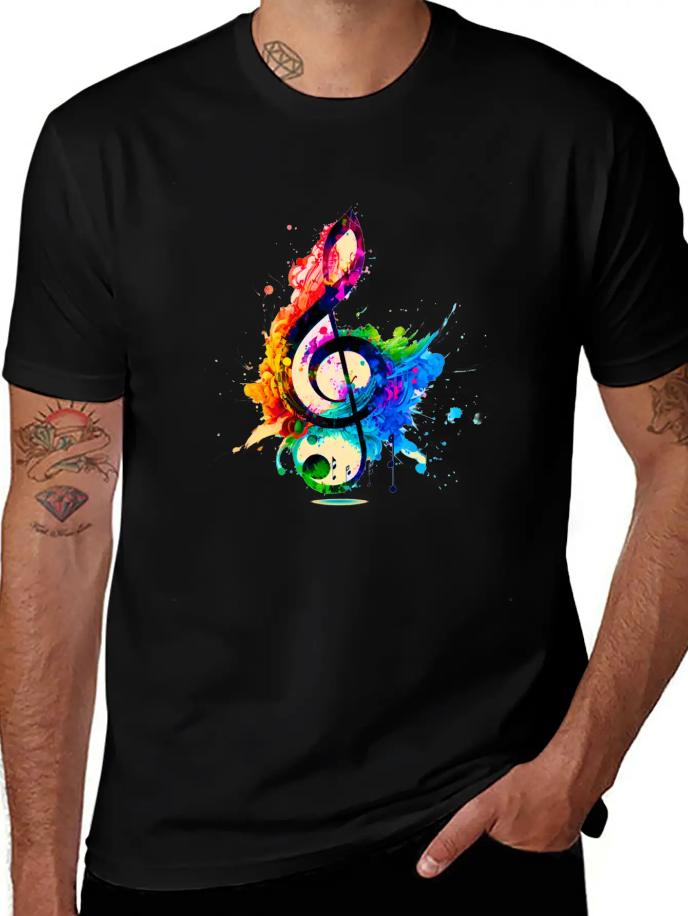 Music Of Color Casual Graphic T-Shirt – Simple And Comfortable Daily Wear