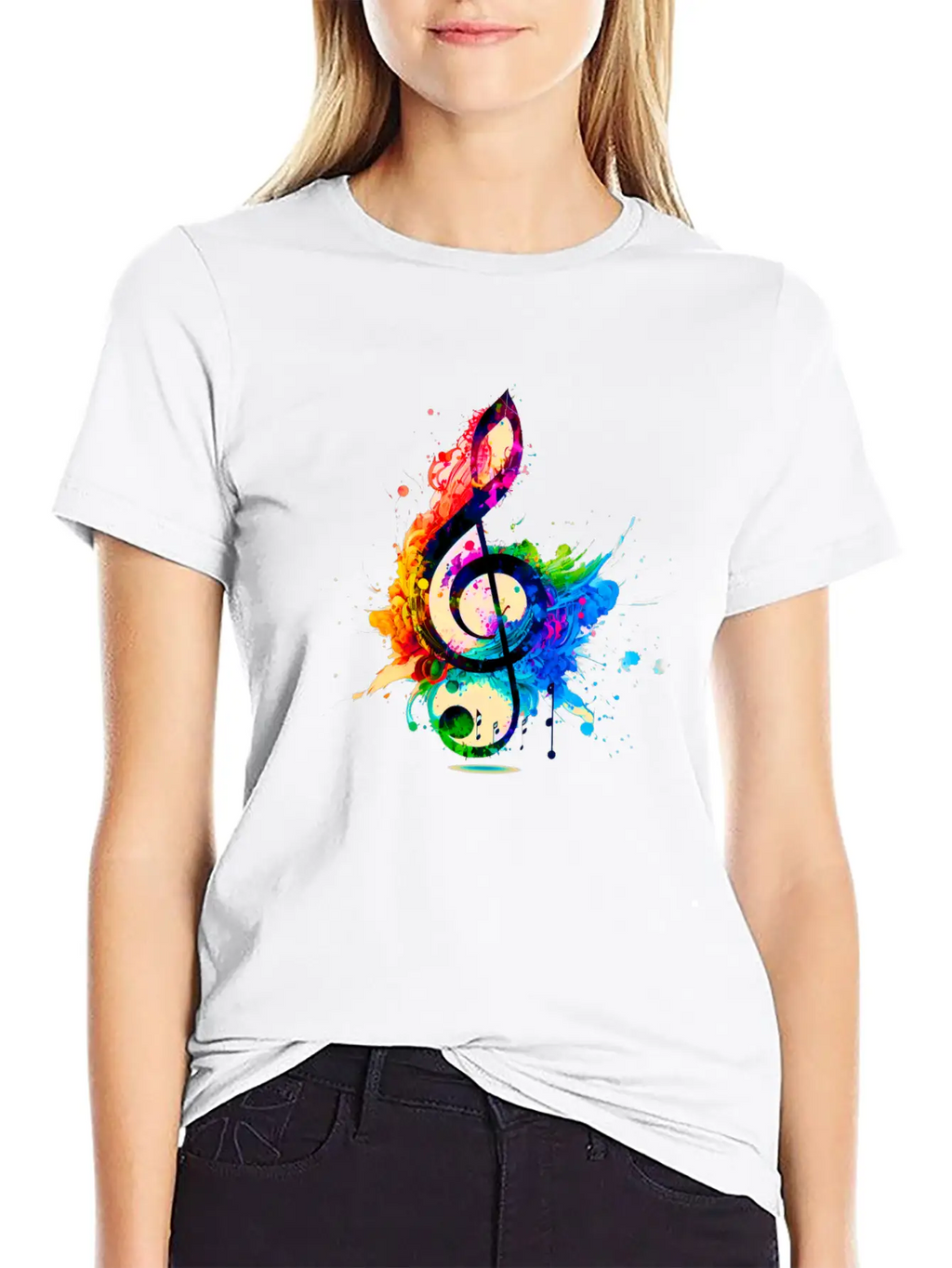 Music Of Color Casual Graphic T-Shirt – Simple And Comfortable Daily Wear
