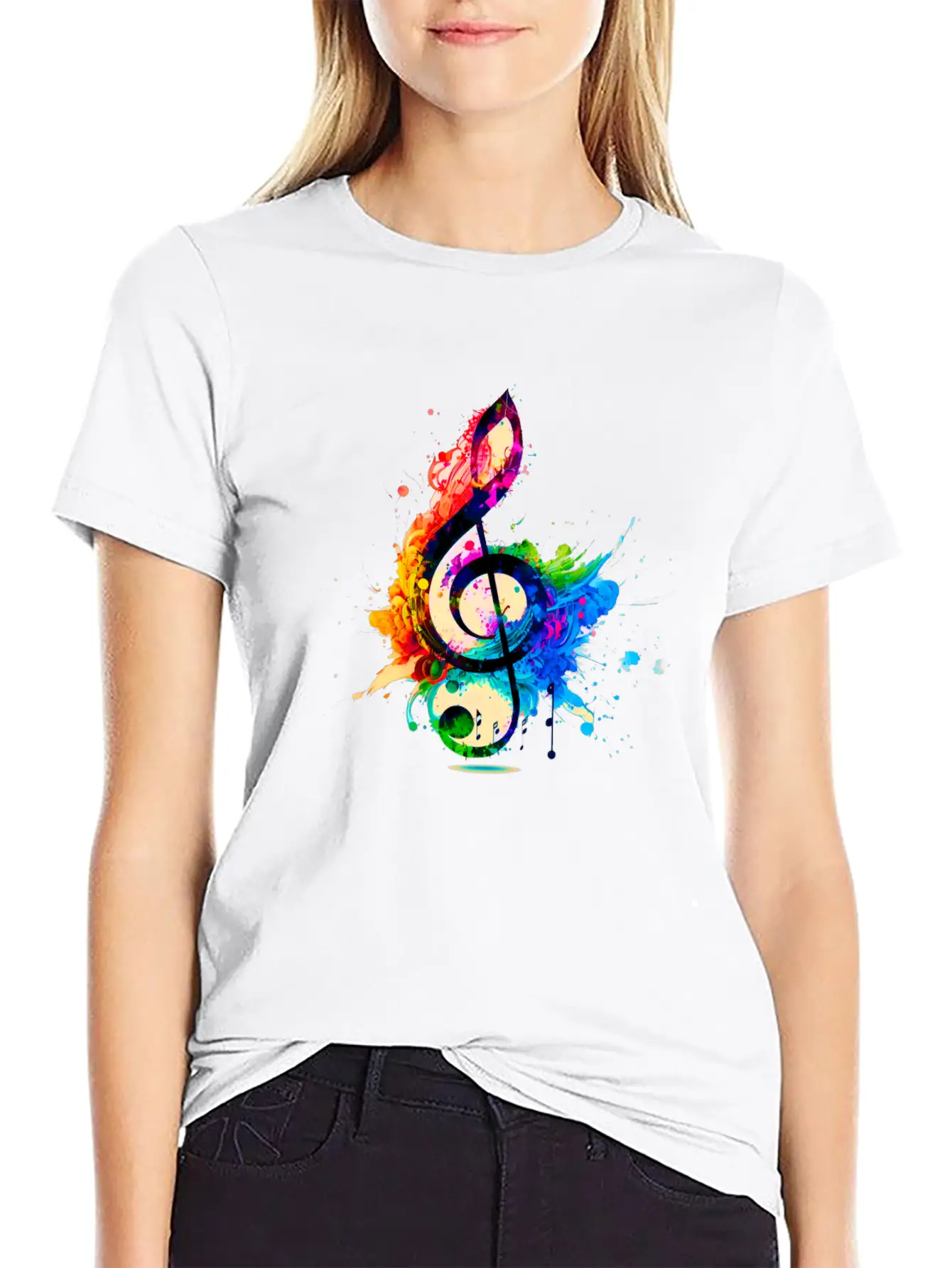 Music Of Color Casual Graphic T-Shirt – Simple And Comfortable Daily Wear