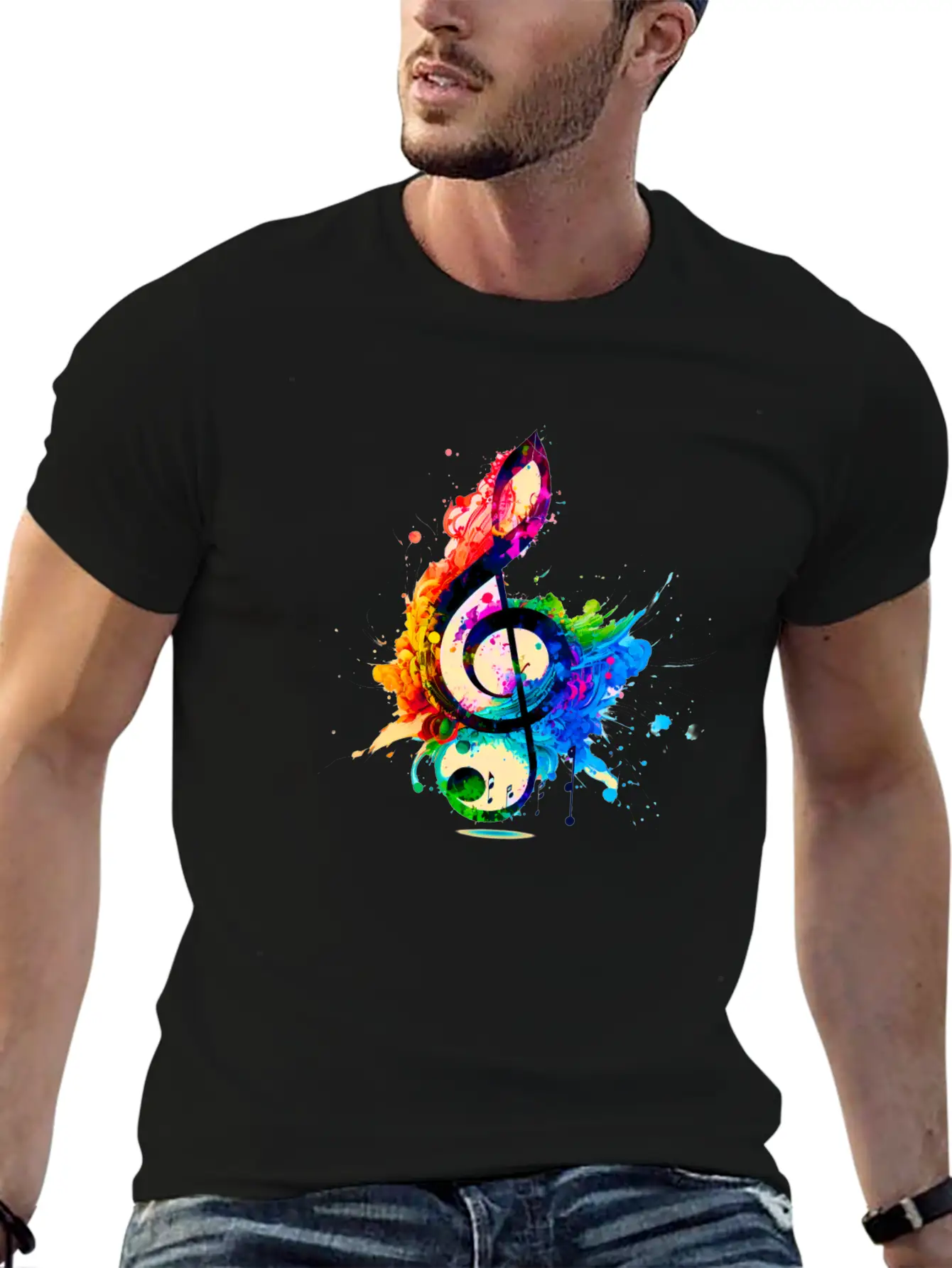 Music Of Color Casual Graphic T-Shirt – Simple And Comfortable Daily Wear
