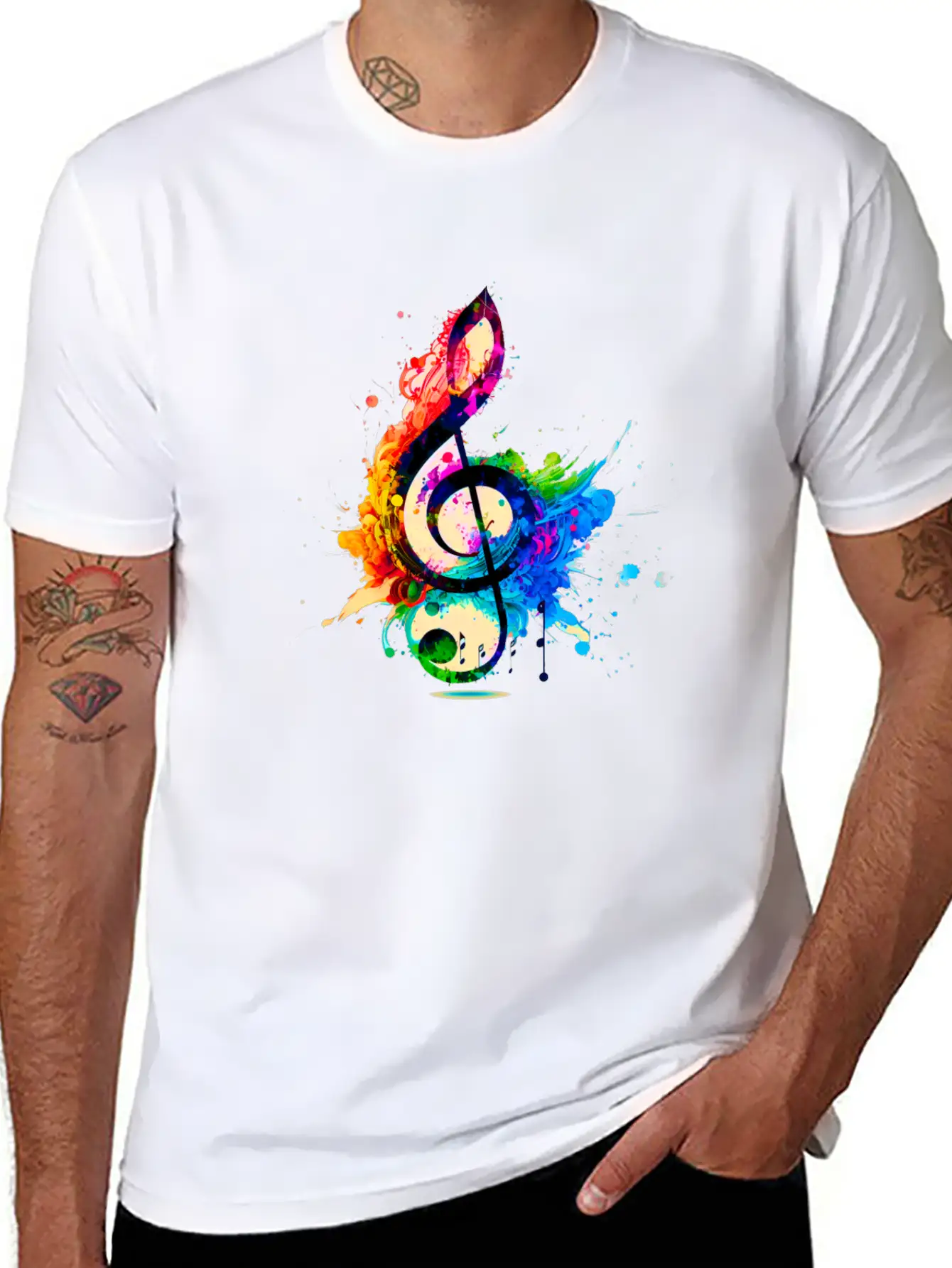 Music Of Color Casual Graphic T-Shirt – Simple And Comfortable Daily Wear