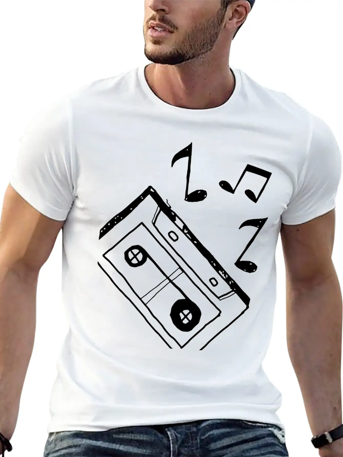 Music Tape Unisex Casual T-Shirt – Clean Design For Daily Comfort