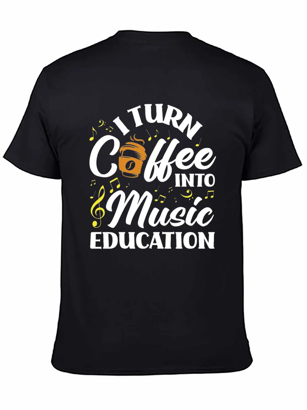 Music Teacher Coffee Lover Breathable Soft Cotton T-Shirt – Timeless Casual Look