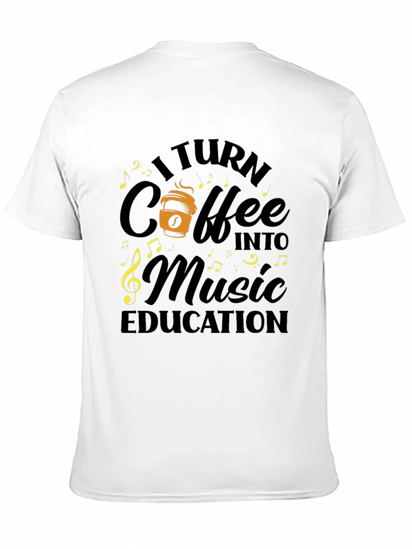 Music Teacher Coffee Lover Breathable Soft Cotton T-Shirt – Timeless Casual Look