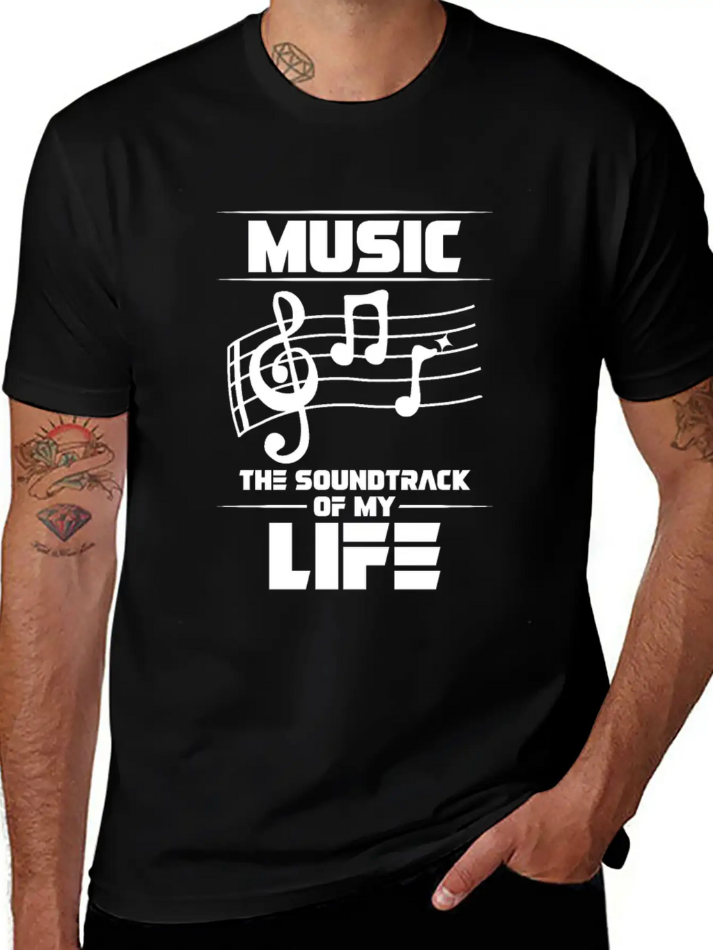Music The Soundtrack Of My Life Music Note Casual Graphic T-Shirt – Simple And Comfortable Daily Wear