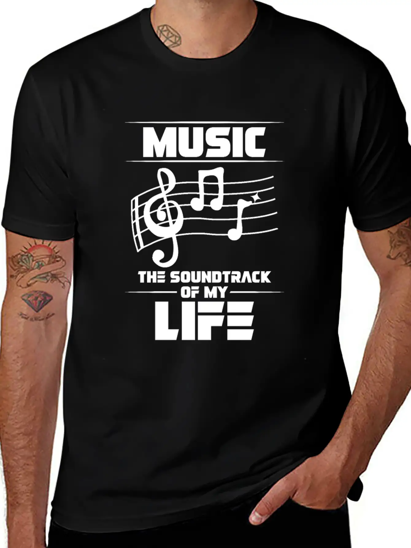 Music The Soundtrack Of My Life Music Note Casual Graphic T-Shirt – Simple And Comfortable Daily Wear