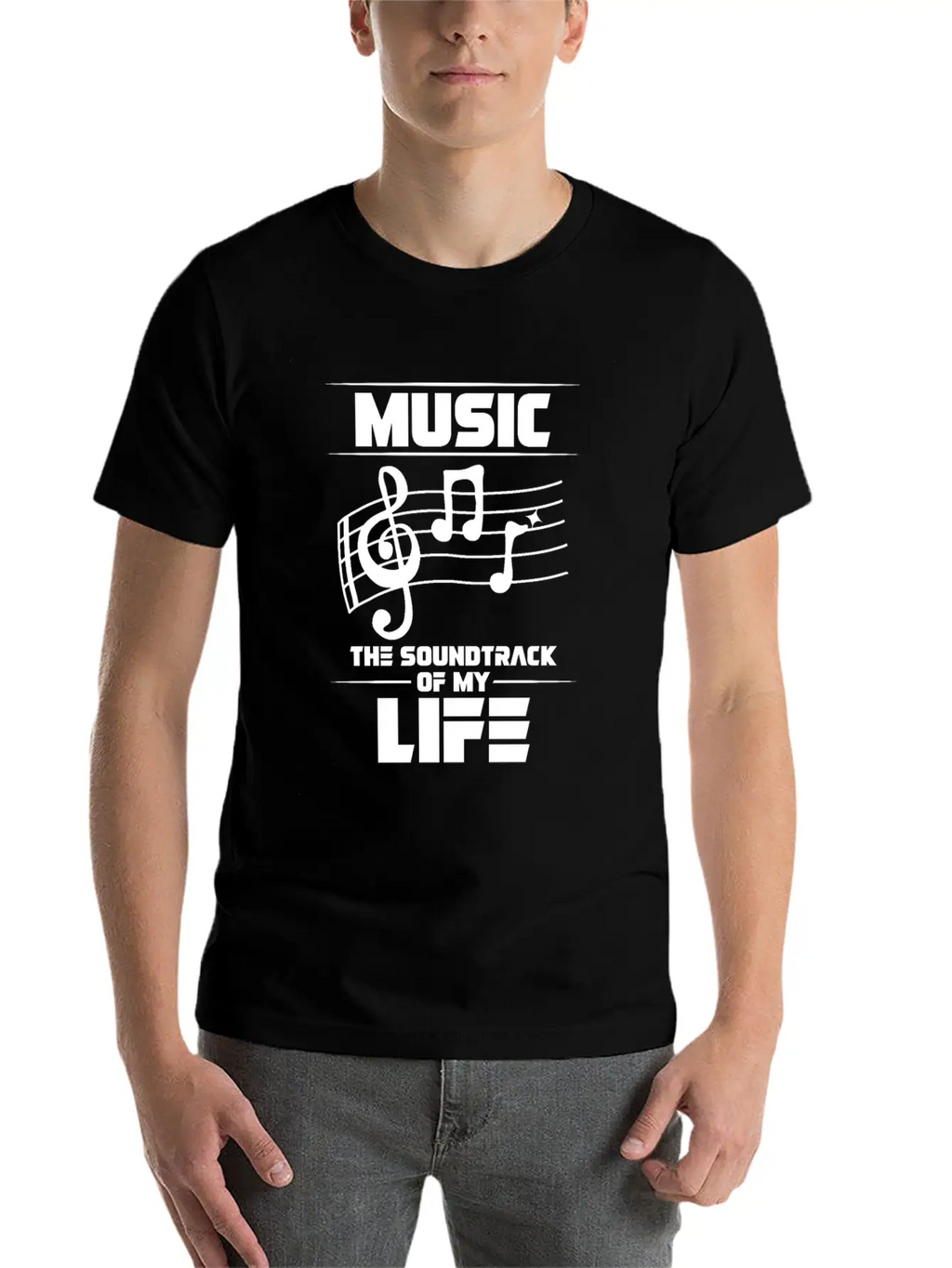 Music The Soundtrack Of My Life Music Note Casual Graphic T-Shirt – Simple And Comfortable Daily Wear