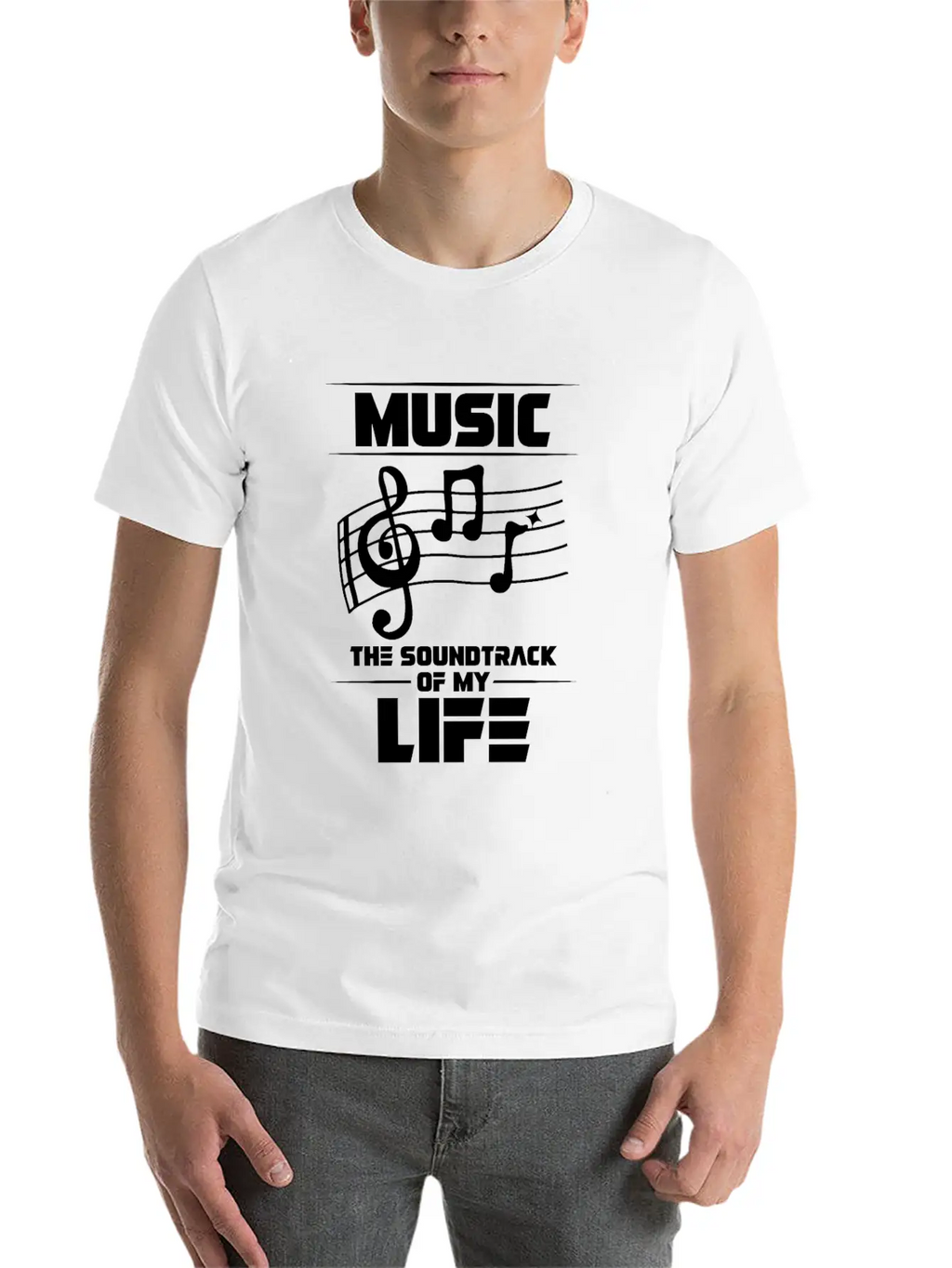Music The Soundtrack Of My Life Music Note Casual Graphic T-Shirt – Simple And Comfortable Daily Wear