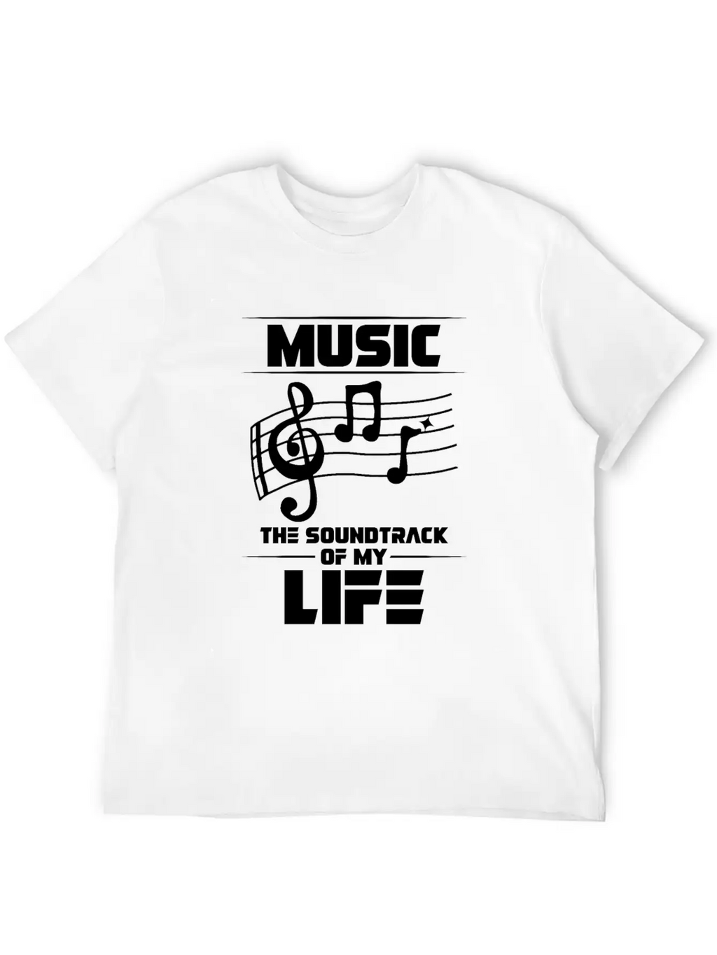 Music The Soundtrack Of My Life Music Note Casual Graphic T-Shirt – Simple And Comfortable Daily Wear