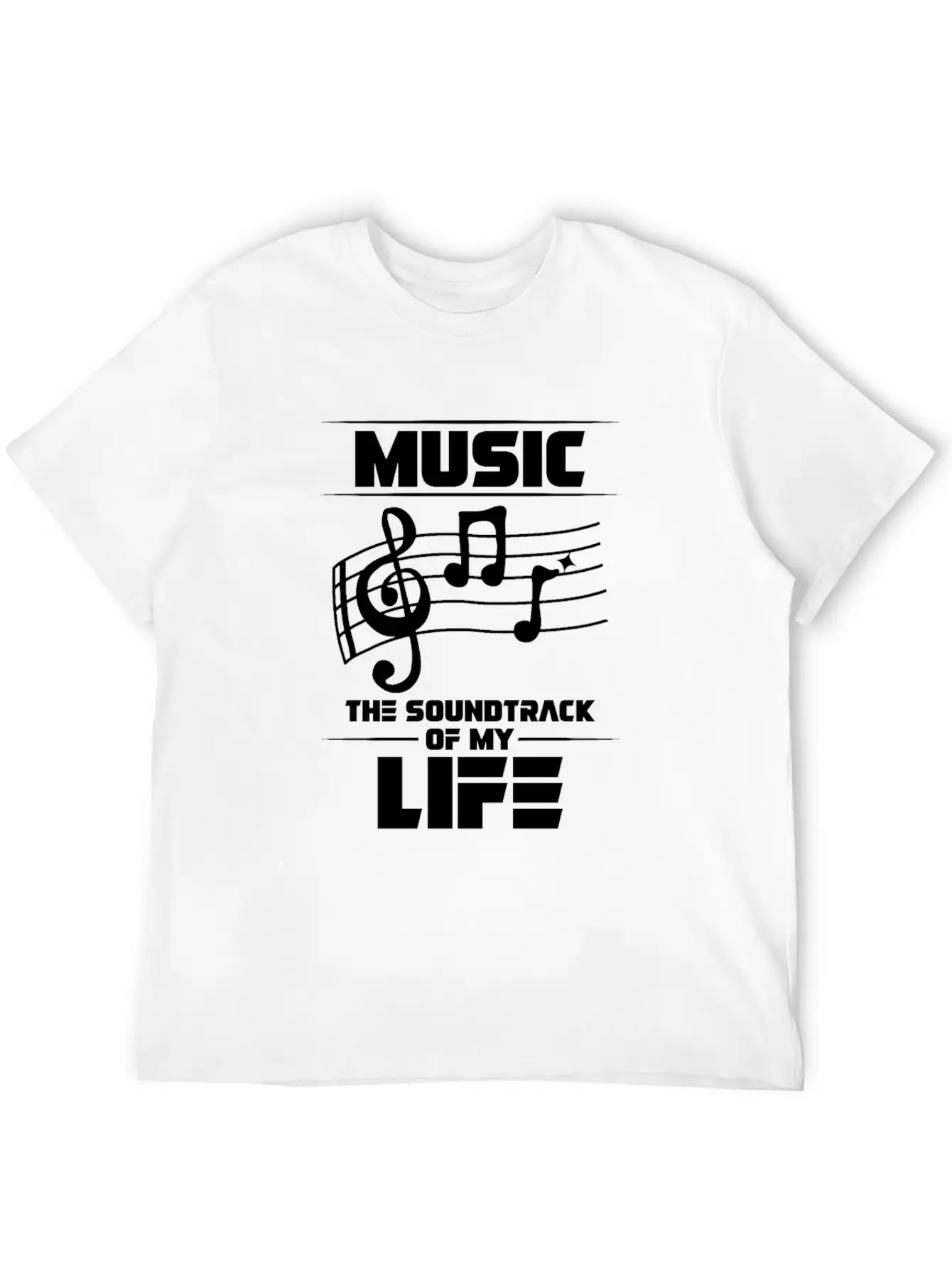 Music The Soundtrack Of My Life Music Note Casual Graphic T-Shirt – Simple And Comfortable Daily Wear