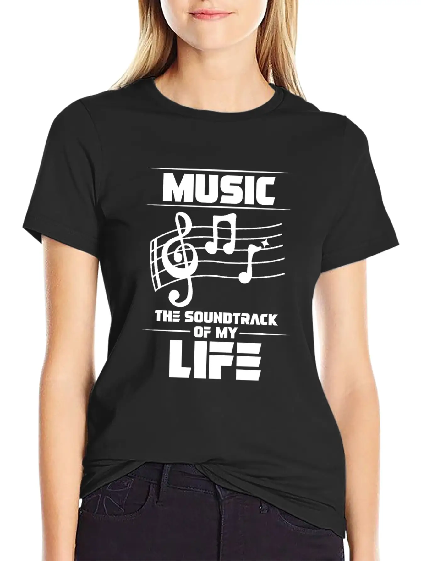 Music The Soundtrack Of My Life Music Note Casual Graphic T-Shirt – Simple And Comfortable Daily Wear