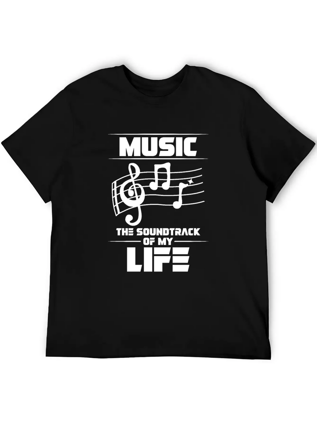 Music The Soundtrack Of My Life Music Note Casual Graphic T-Shirt – Simple And Comfortable Daily Wear
