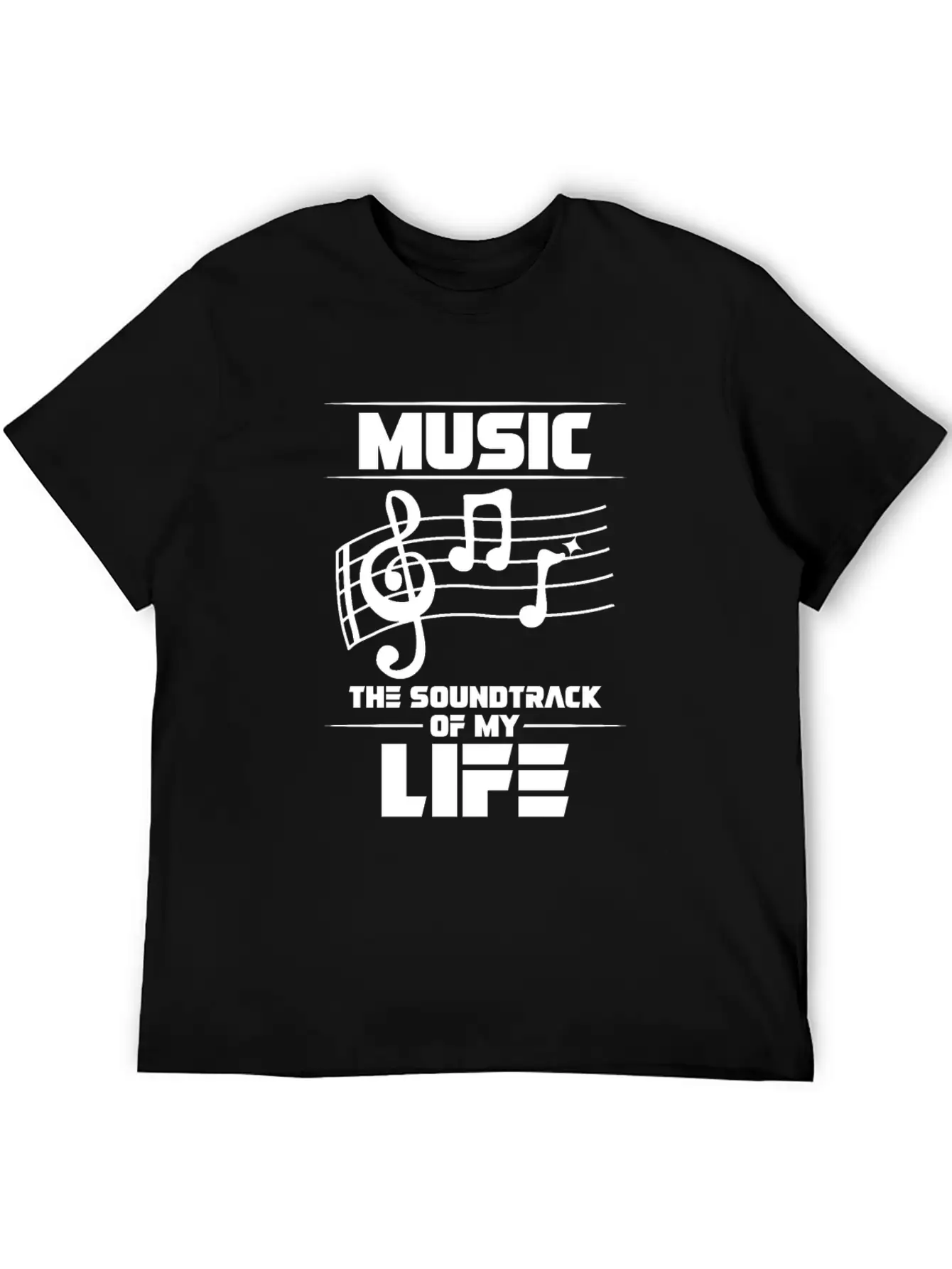 Music The Soundtrack Of My Life Music Note Casual Graphic T-Shirt – Simple And Comfortable Daily Wear