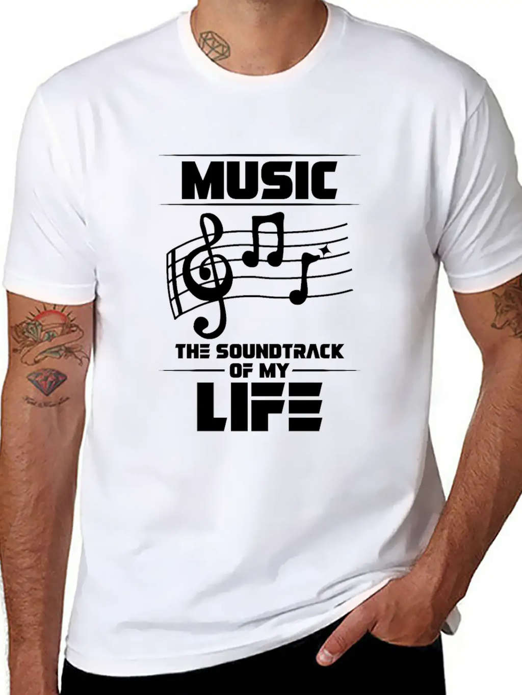 Music The Soundtrack Of My Life Music Note Casual Graphic T-Shirt – Simple And Comfortable Daily Wear
