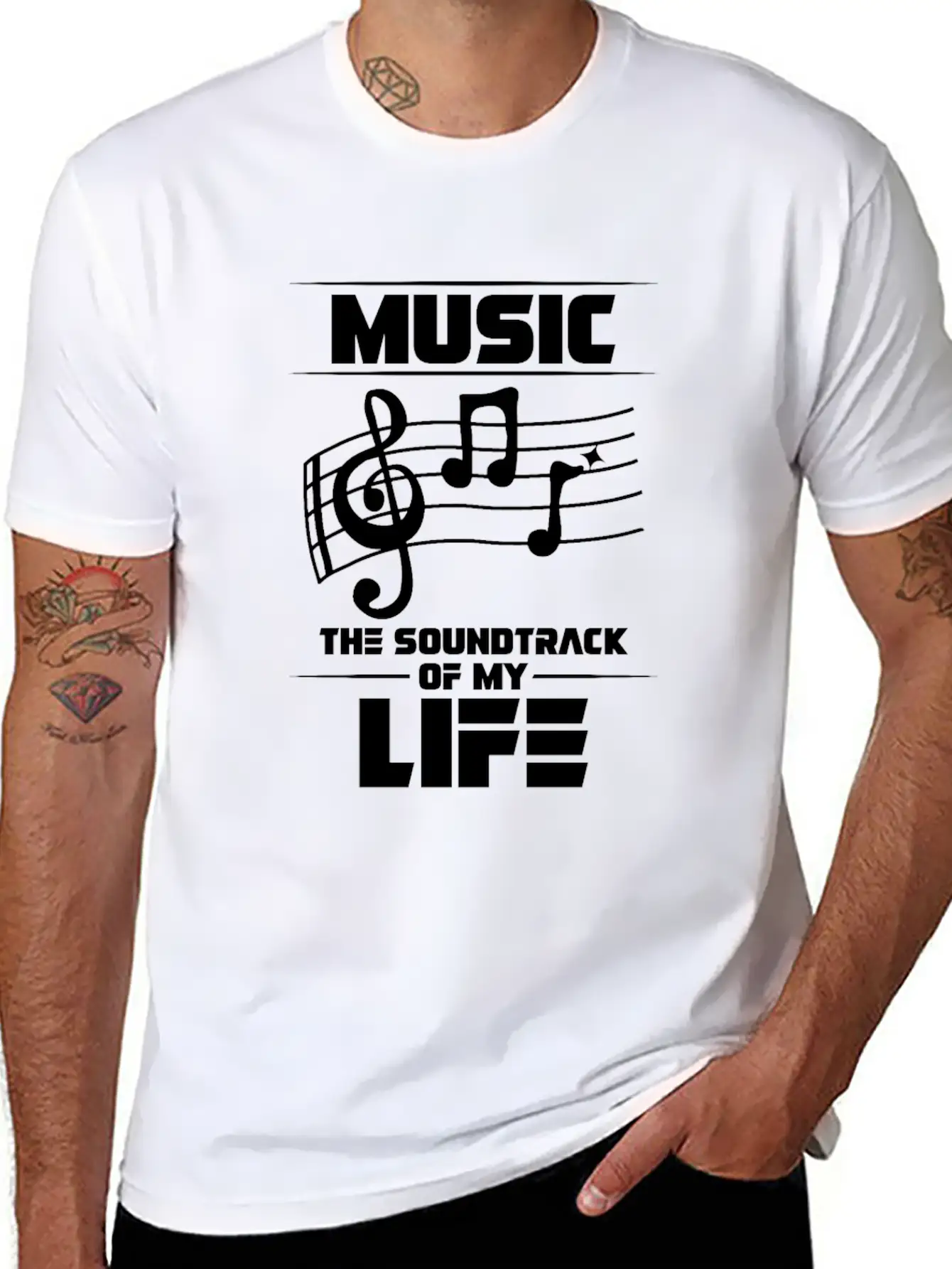 Music The Soundtrack Of My Life Music Note Casual Graphic T-Shirt – Simple And Comfortable Daily Wear