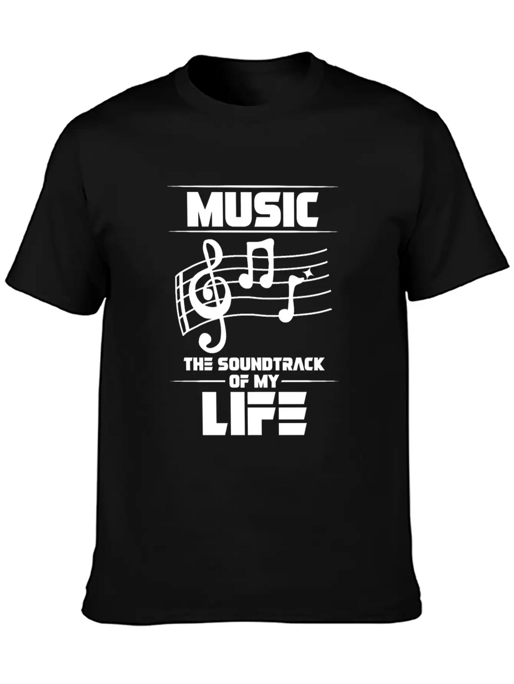 Music The Soundtrack Of My Life Music Note Casual Graphic T-Shirt – Simple And Comfortable Daily Wear