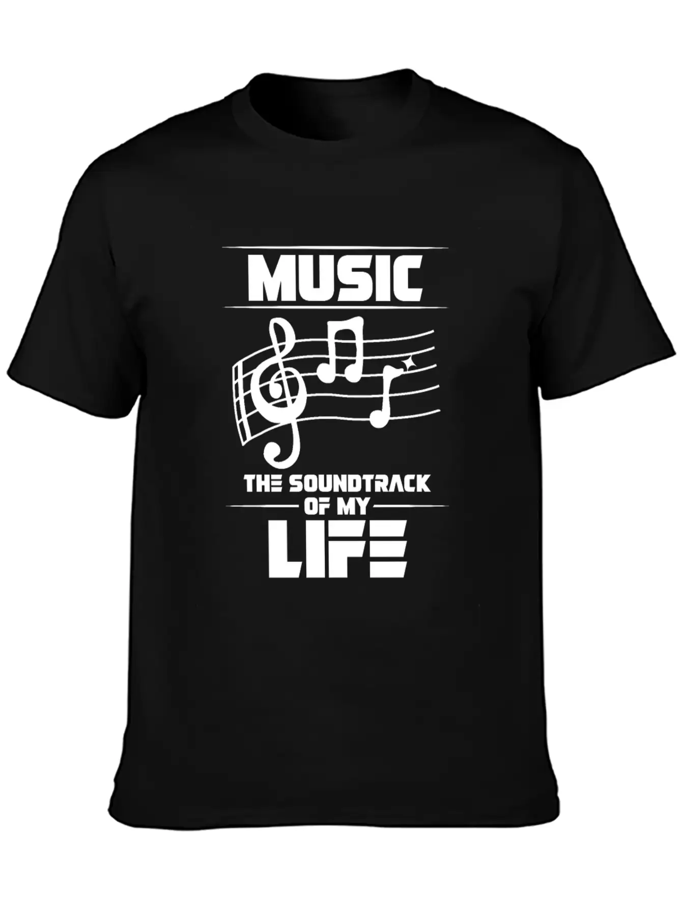 Music The Soundtrack Of My Life Music Note Casual Graphic T-Shirt – Simple And Comfortable Daily Wear