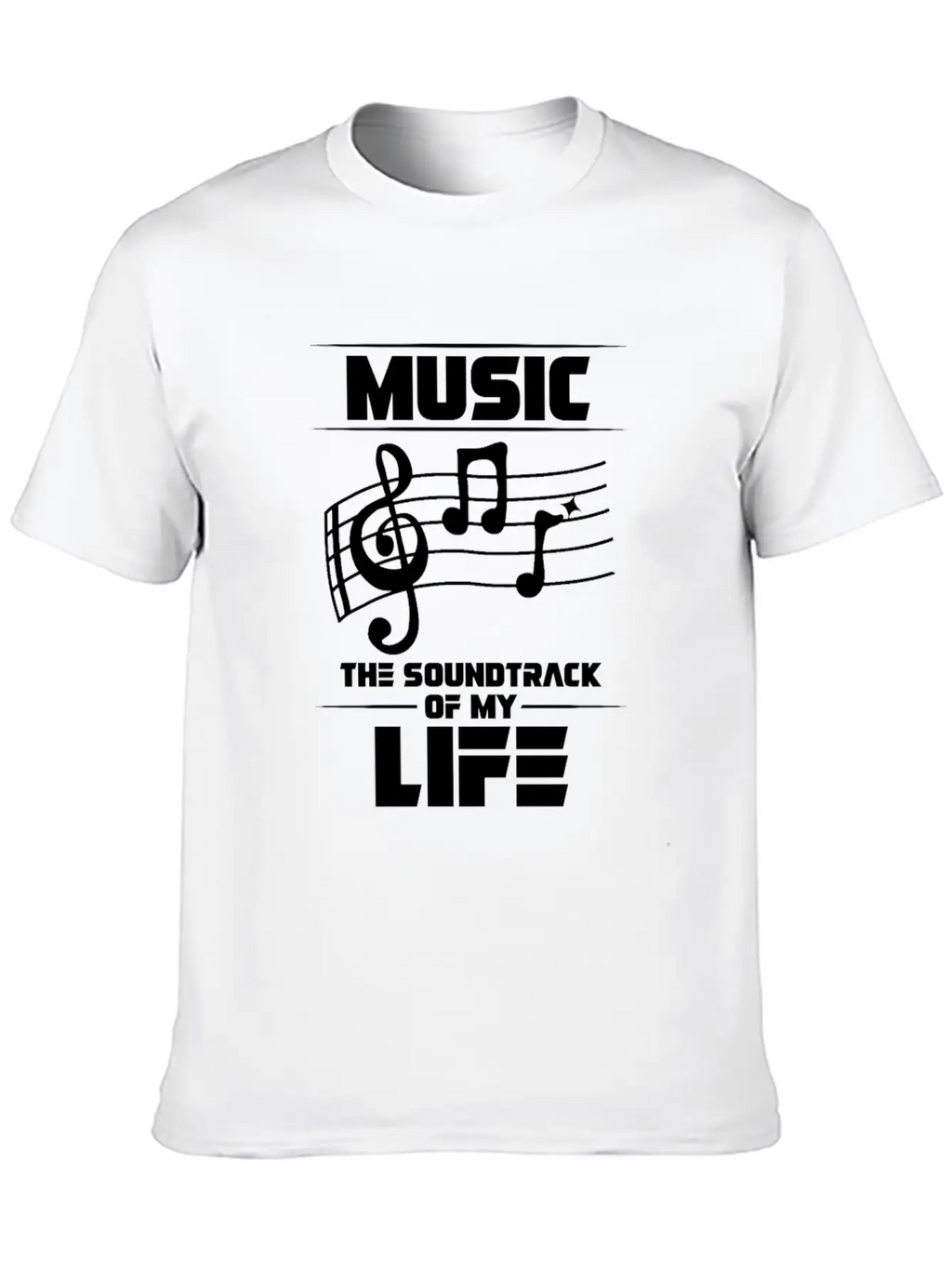Music The Soundtrack Of My Life Music Note Casual Graphic T-Shirt – Simple And Comfortable Daily Wear