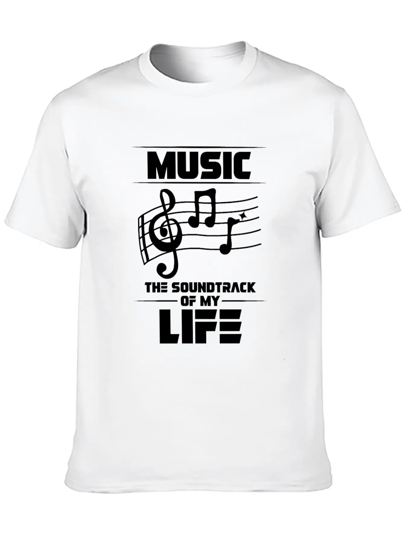 Music The Soundtrack Of My Life Music Note Casual Graphic T-Shirt – Simple And Comfortable Daily Wear