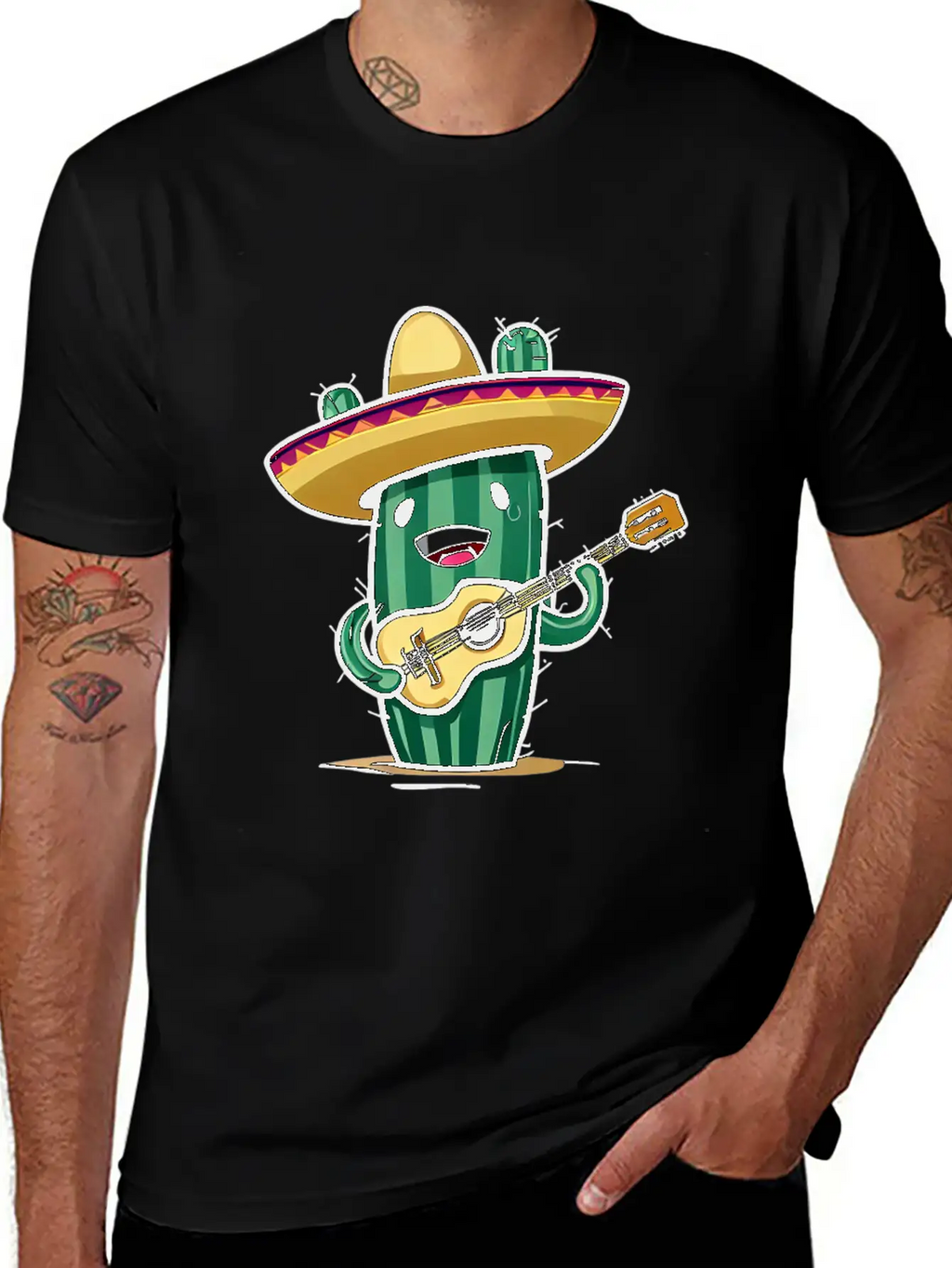 Musical Cactus Unisex Casual T-Shirt – Clean Design For Daily Comfort