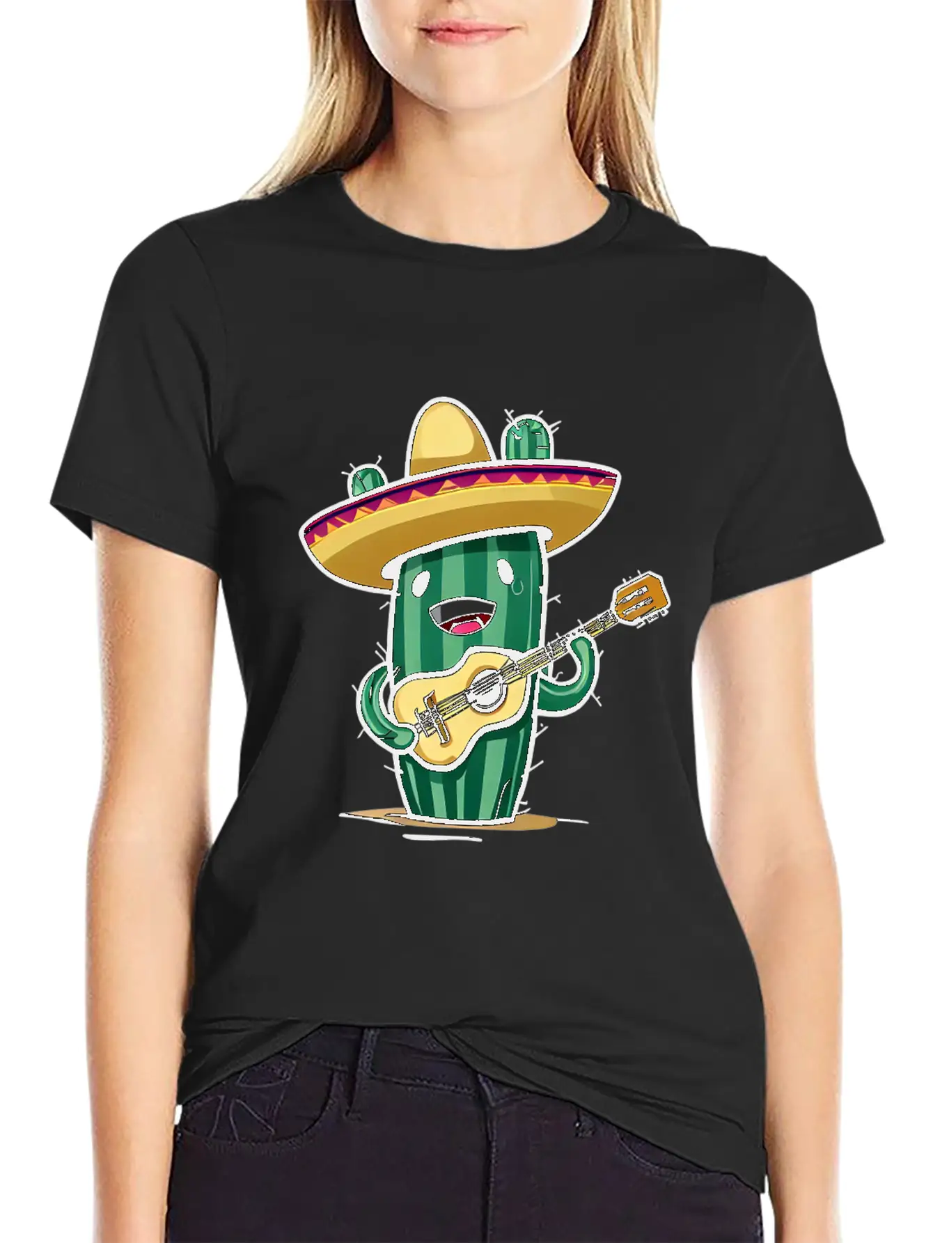 Musical Cactus Unisex Casual T-Shirt – Clean Design For Daily Comfort