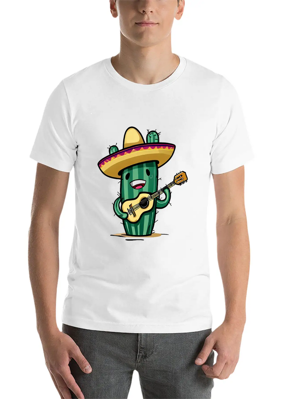 Musical Cactus Unisex Casual T-Shirt – Clean Design For Daily Comfort