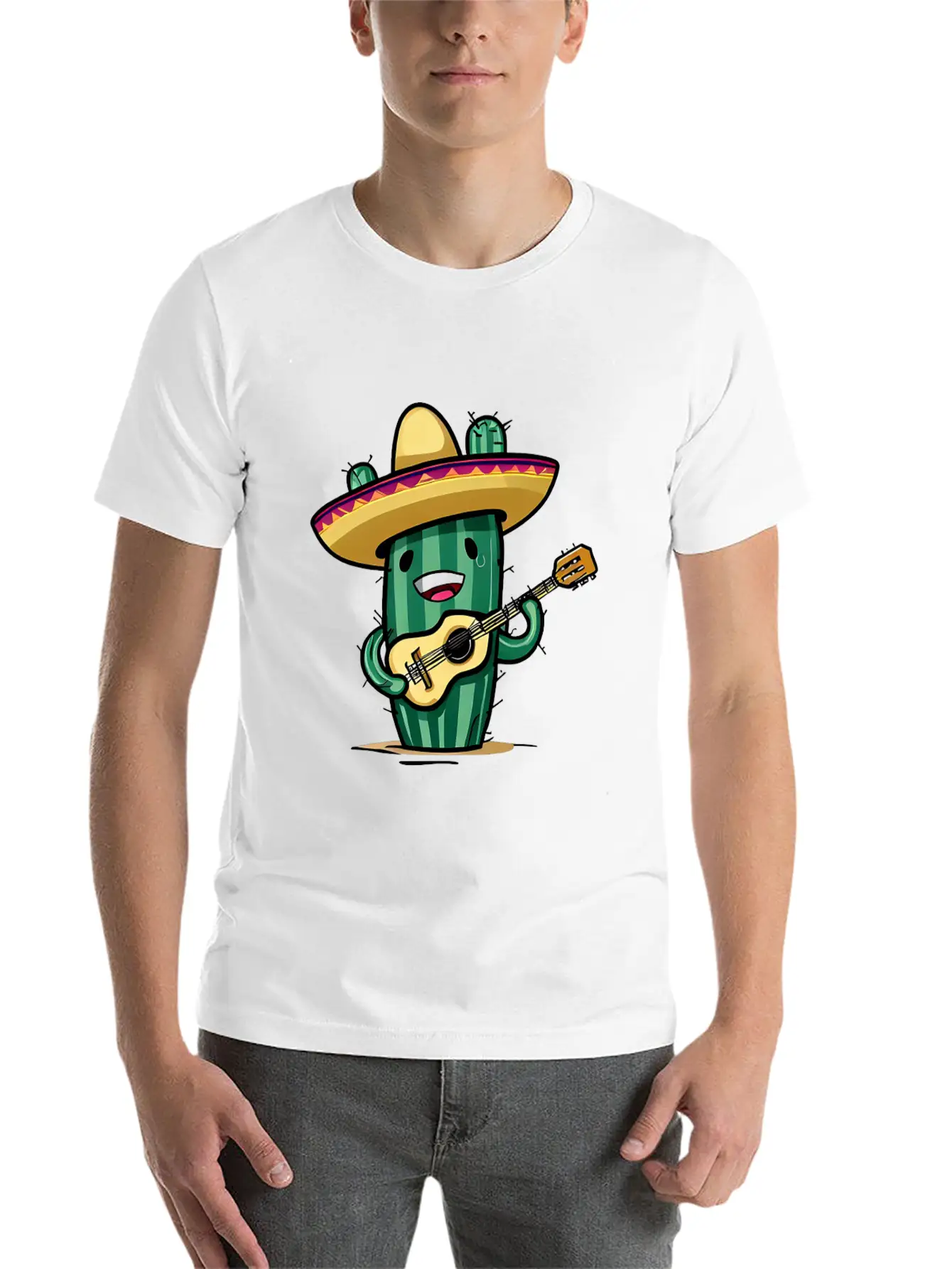 Musical Cactus Unisex Casual T-Shirt – Clean Design For Daily Comfort