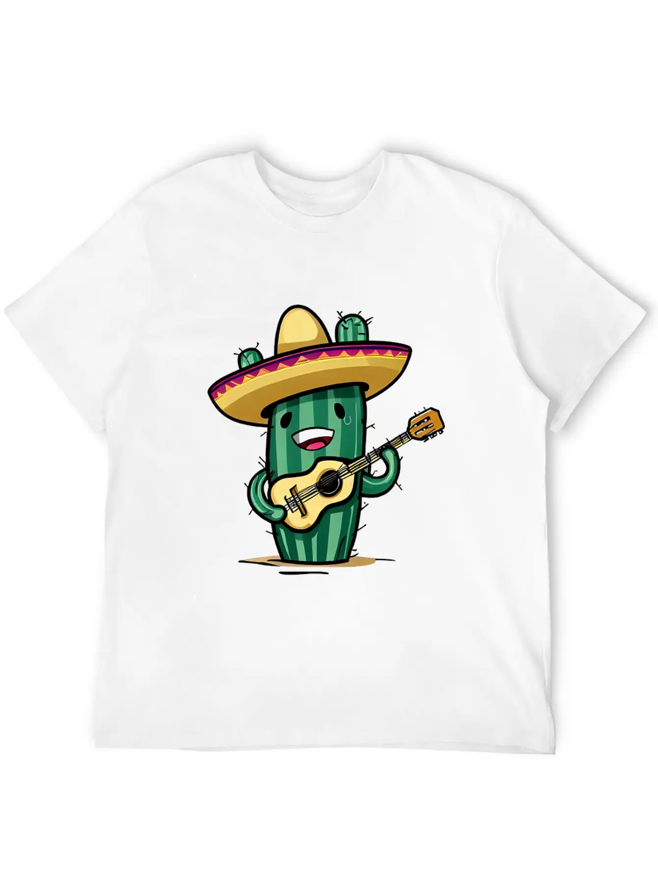 Musical Cactus Unisex Casual T-Shirt – Clean Design For Daily Comfort