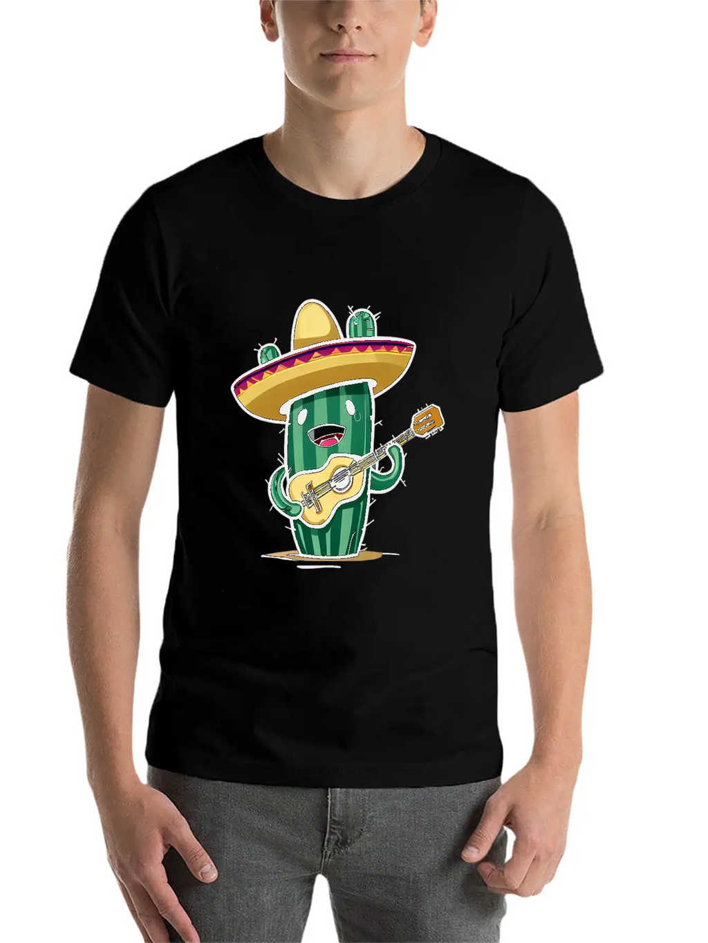 Musical Cactus Unisex Casual T-Shirt – Clean Design For Daily Comfort