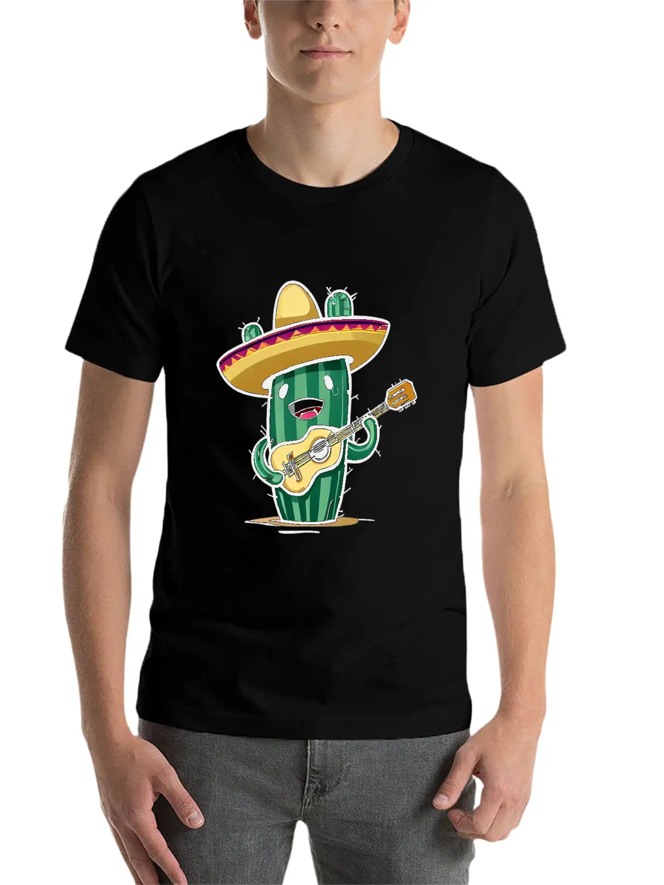 Musical Cactus Unisex Casual T-Shirt – Clean Design For Daily Comfort