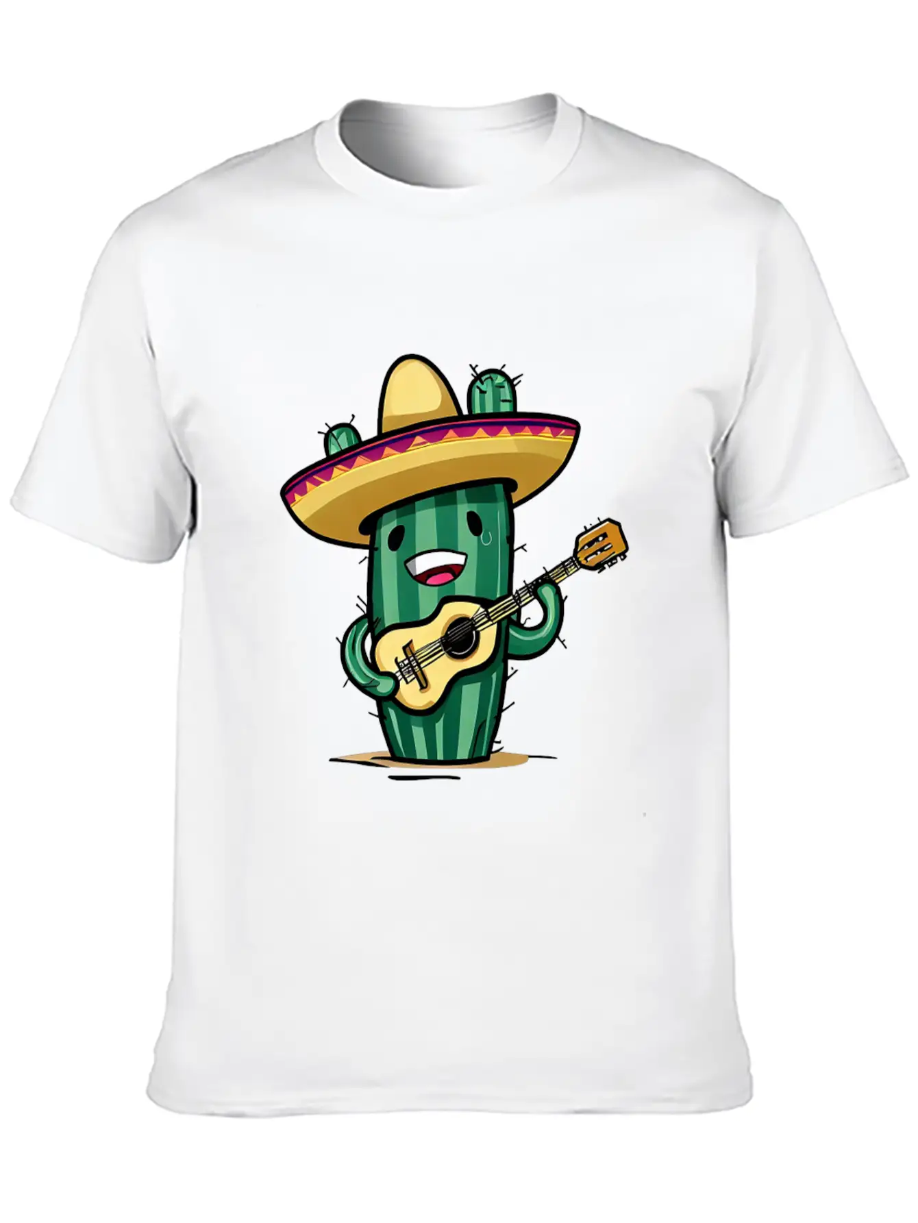 Musical Cactus Unisex Casual T-Shirt – Clean Design For Daily Comfort