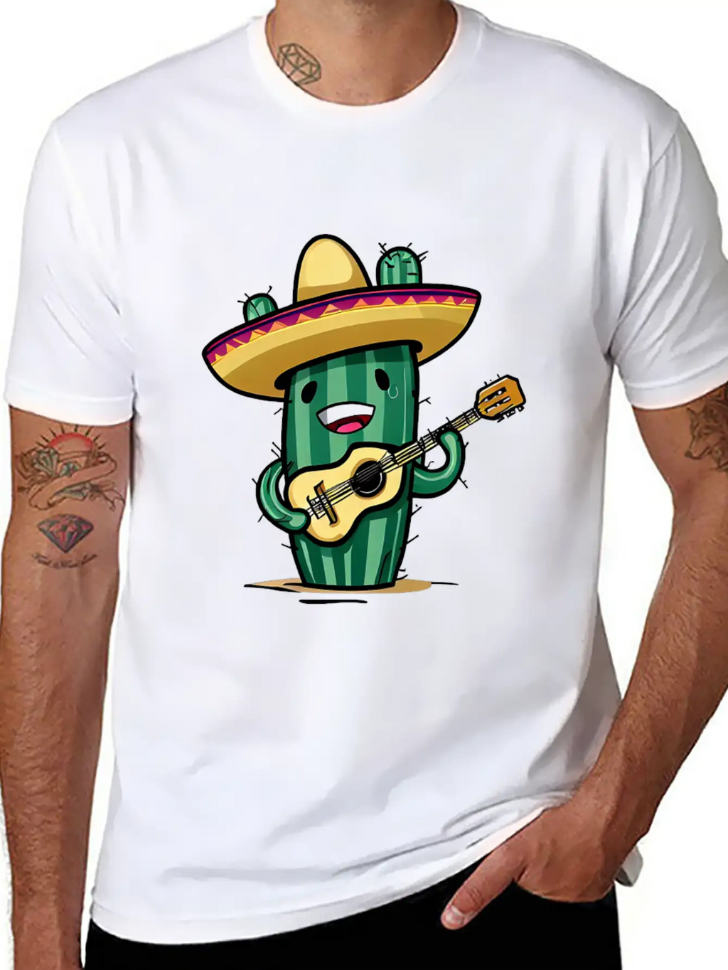 Musical Cactus Unisex Casual T-Shirt – Clean Design For Daily Comfort