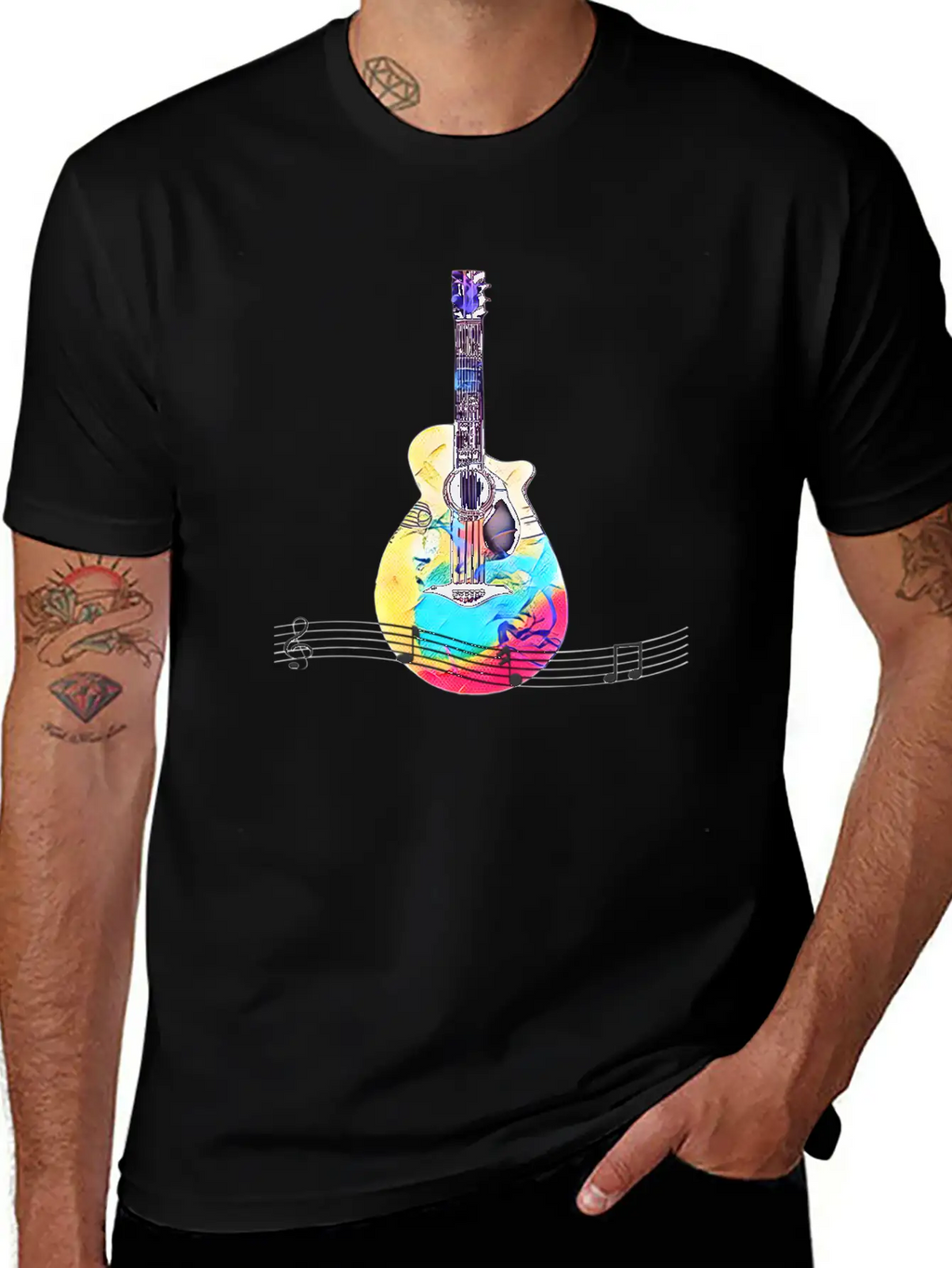 Musical Notes Stylish Everyday T-Shirt – Unisex Basic Cotton Tee