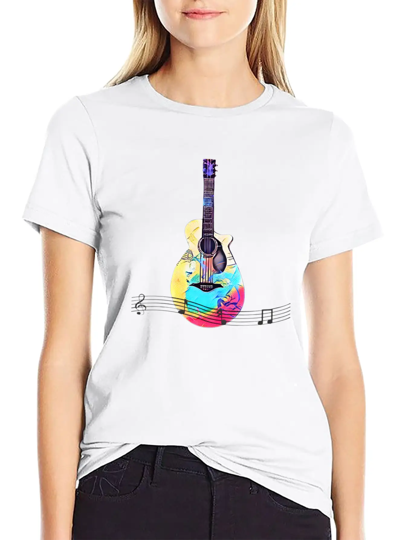 Musical Notes Stylish Everyday T-Shirt – Unisex Basic Cotton Tee