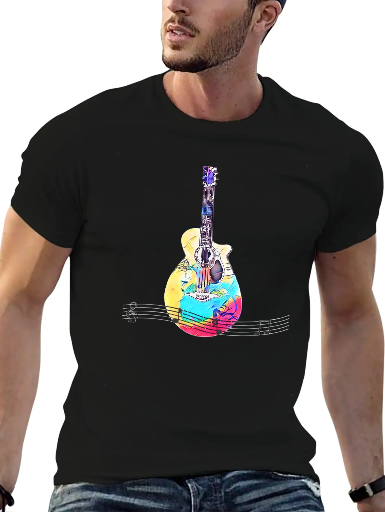 Musical Notes Stylish Everyday T-Shirt – Unisex Basic Cotton Tee